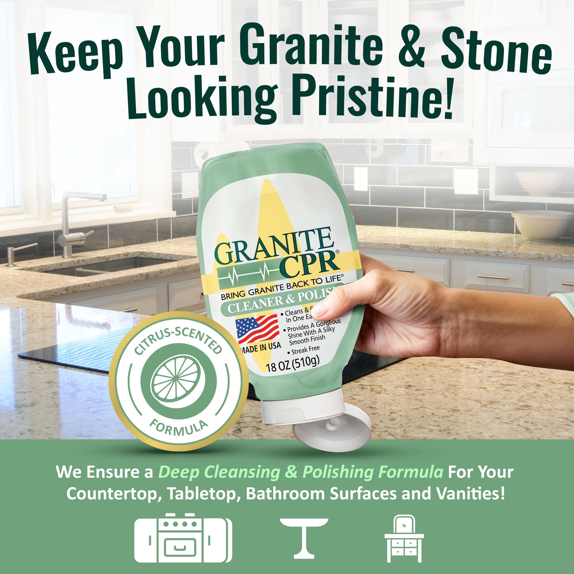 Granite CPR Cleaner & Polish Can Be Used Daily On Granite (18 Fl Oz)