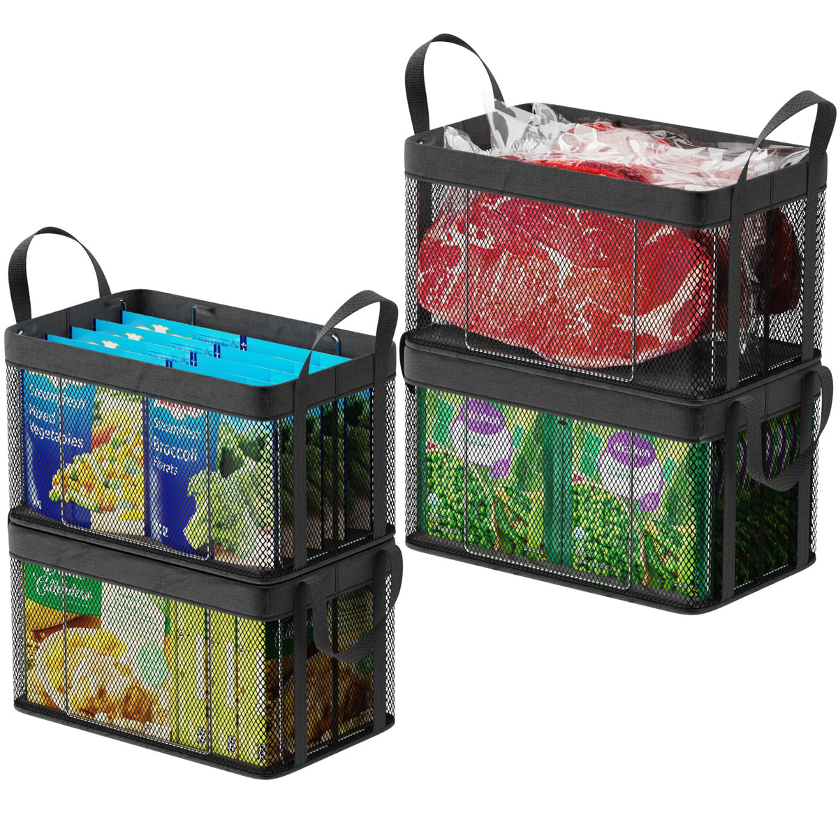 Deep Freezer Organizer Bins (4 Count)