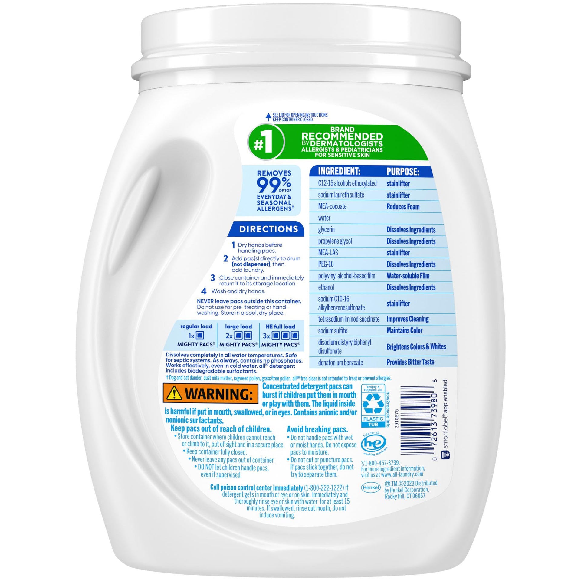 free clear Laundry Detergent Pacs for Sensitive Skin (132 Count) - ModHome Supplies