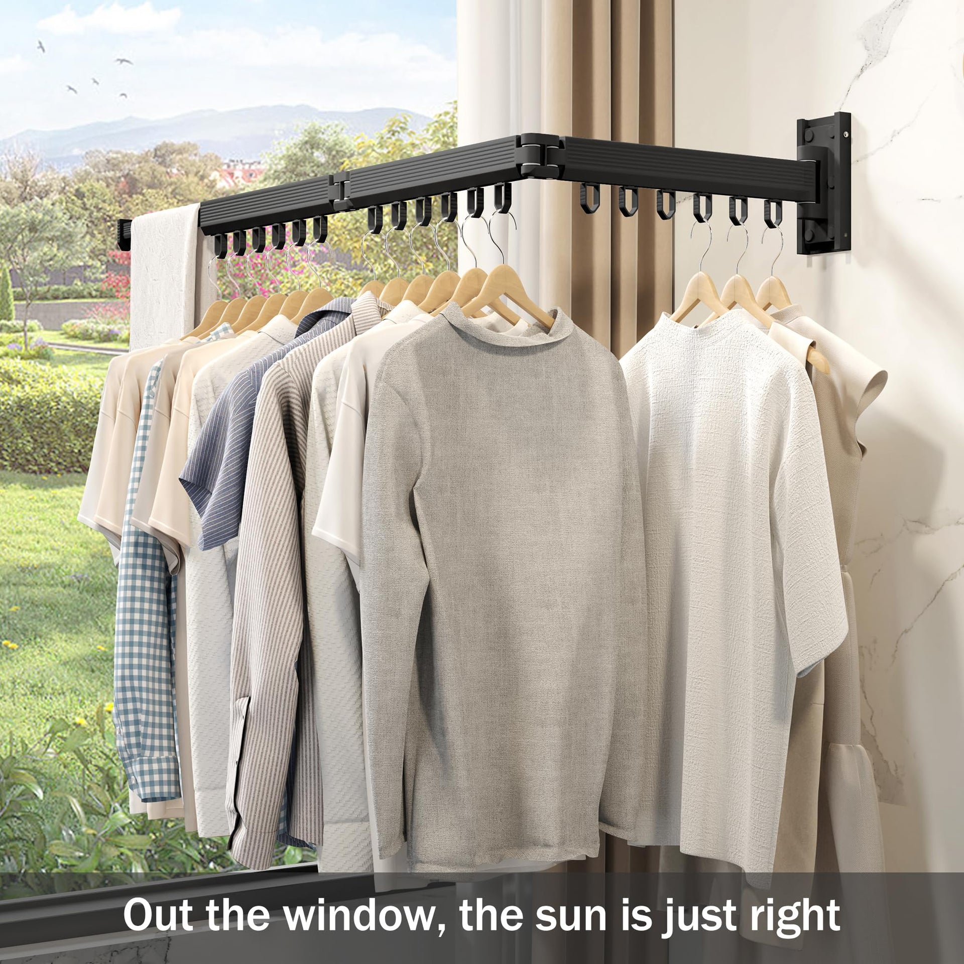 Wall Mounted Foldable Clothes Drying Rack