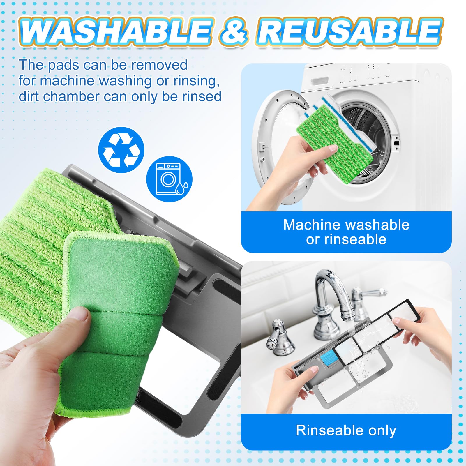 4Pk Mop Pads Compatible with Shark VACMOP VM252 (4 Count)