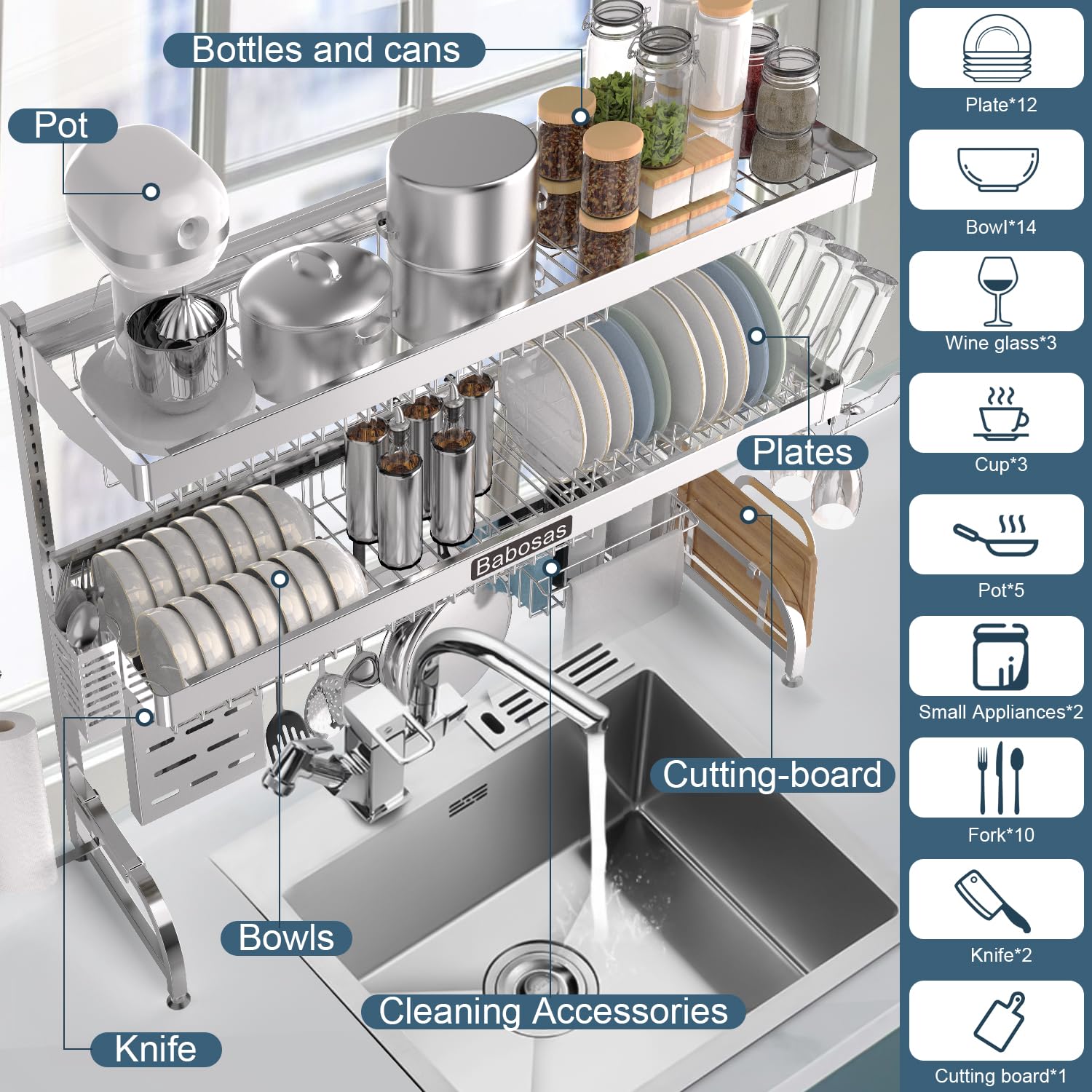 Over The Sink Dish Drying Rack