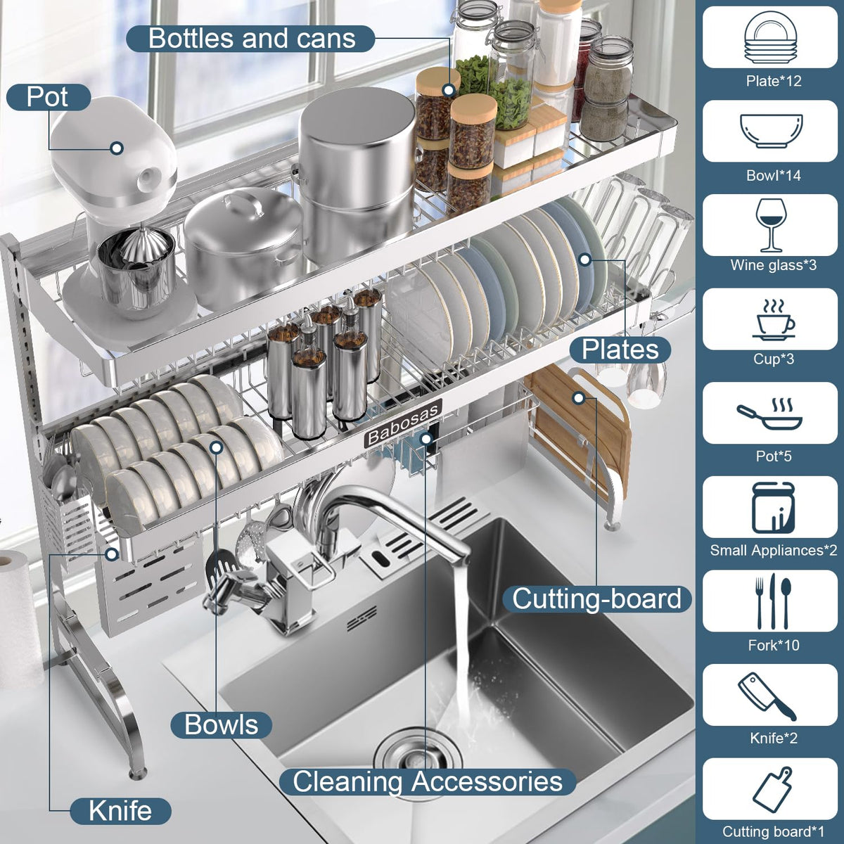 Over The Sink Dish Drying Rack