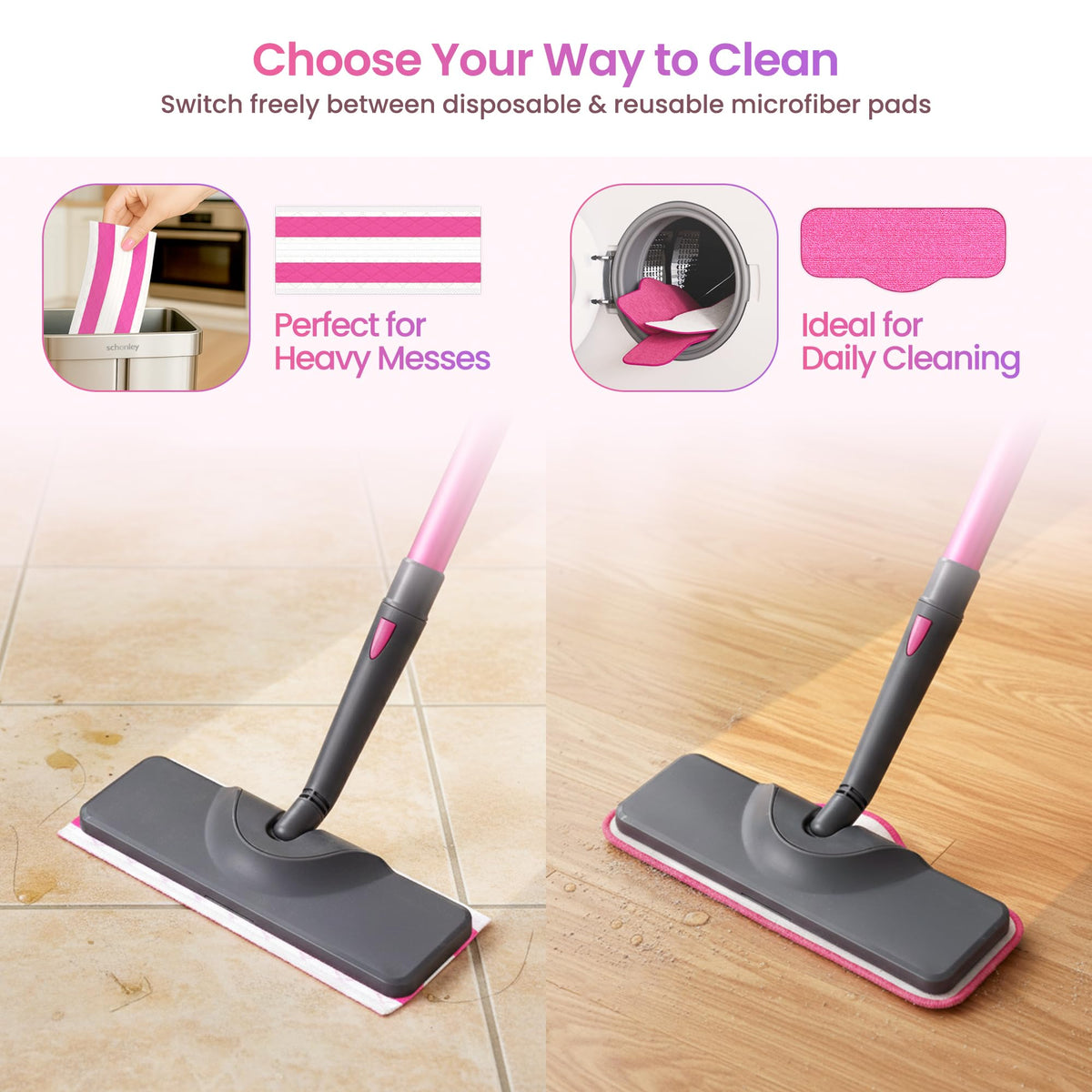 19-in-1 Steam Mop for Floor Cleaning with Handheld Steamer - ModHome Supplies
