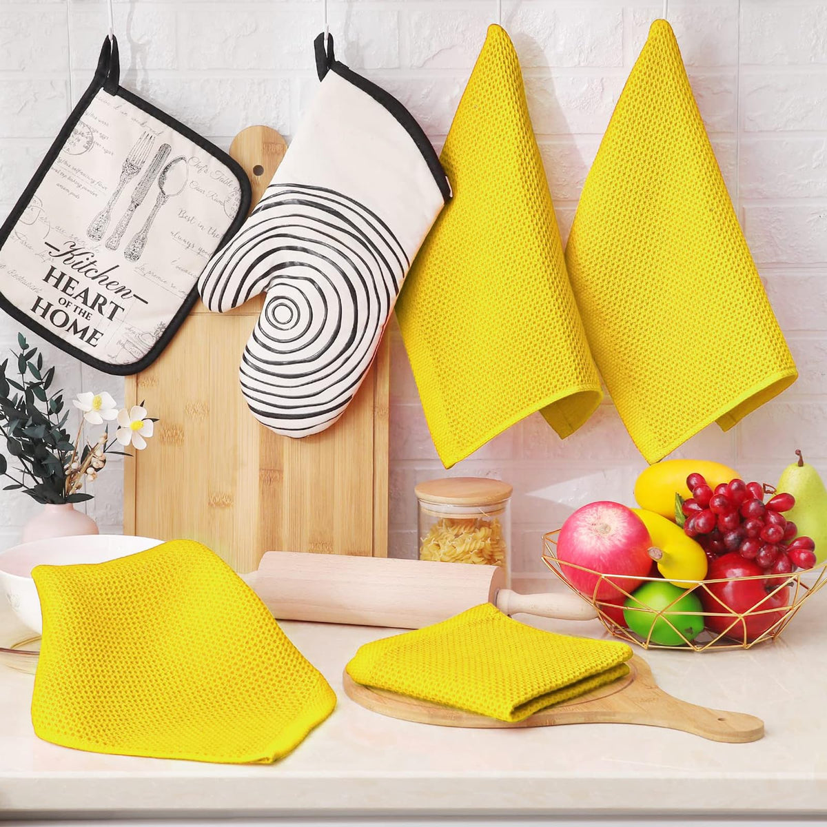 100% Cotton Waffle Weave Kitchen Dish Cloths 12 (12 Count)
