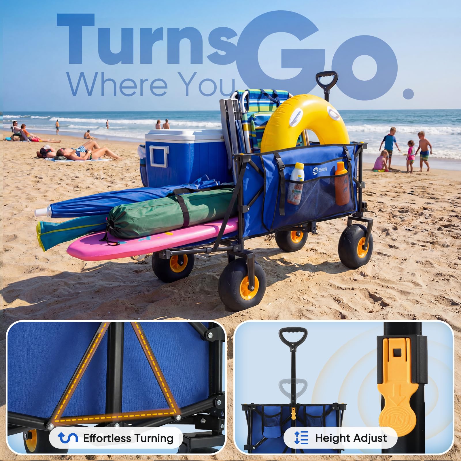 Heavy Duty Beach Wagon with 9" Big Sand