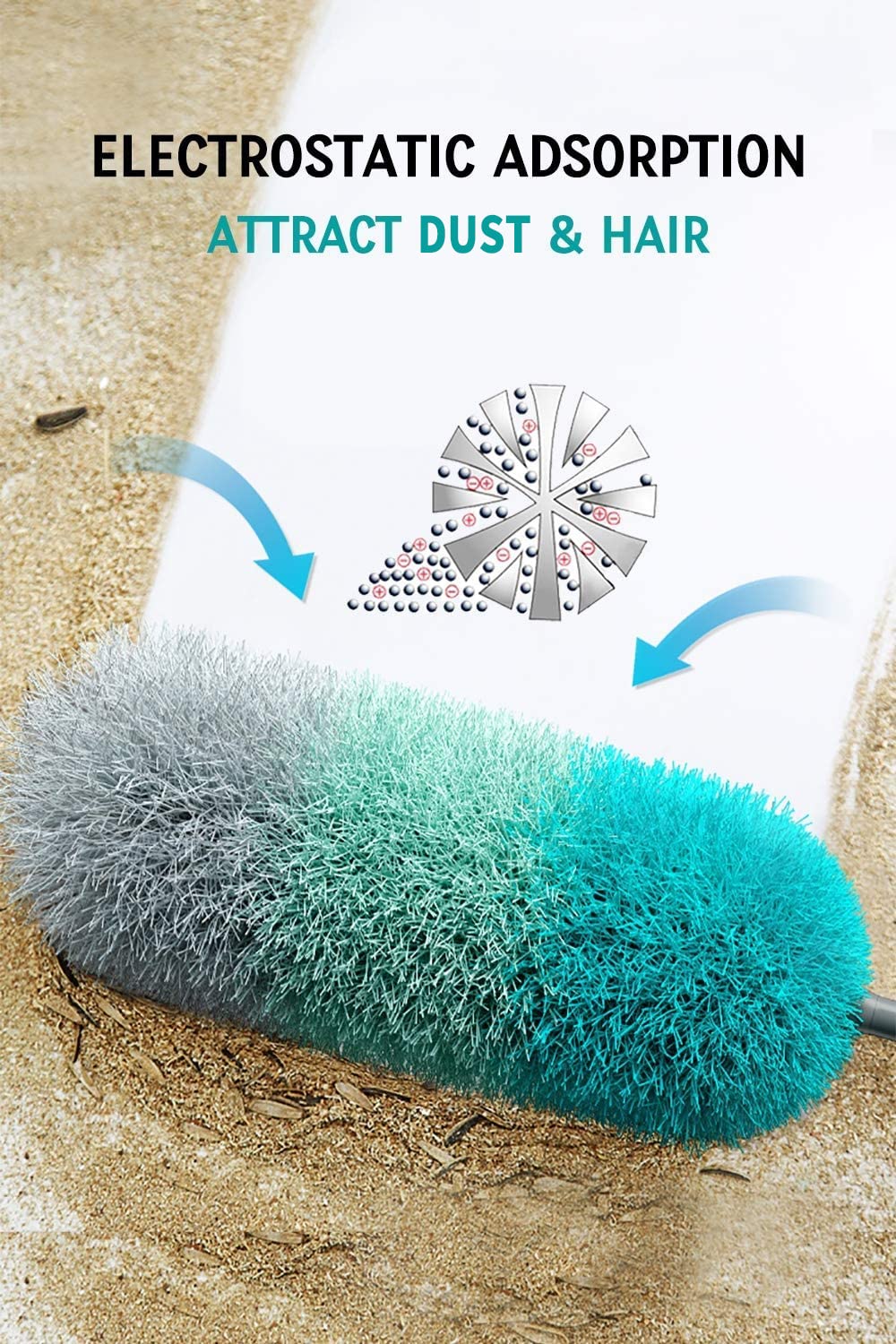 Microfiber Feather Duster with 100 inches Extension Pole