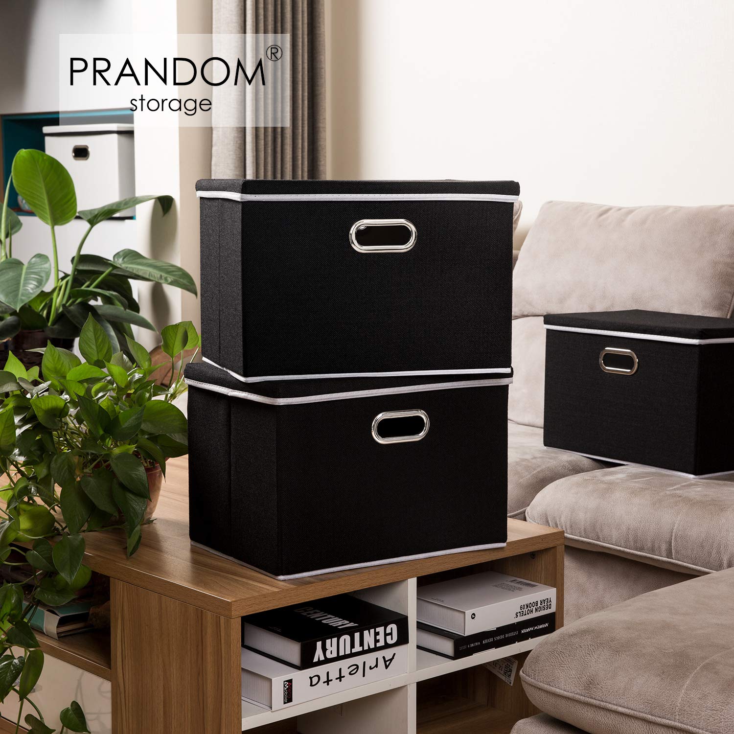 Extra Large Collapsible Storage Bins with Lids [3 (3 Count)