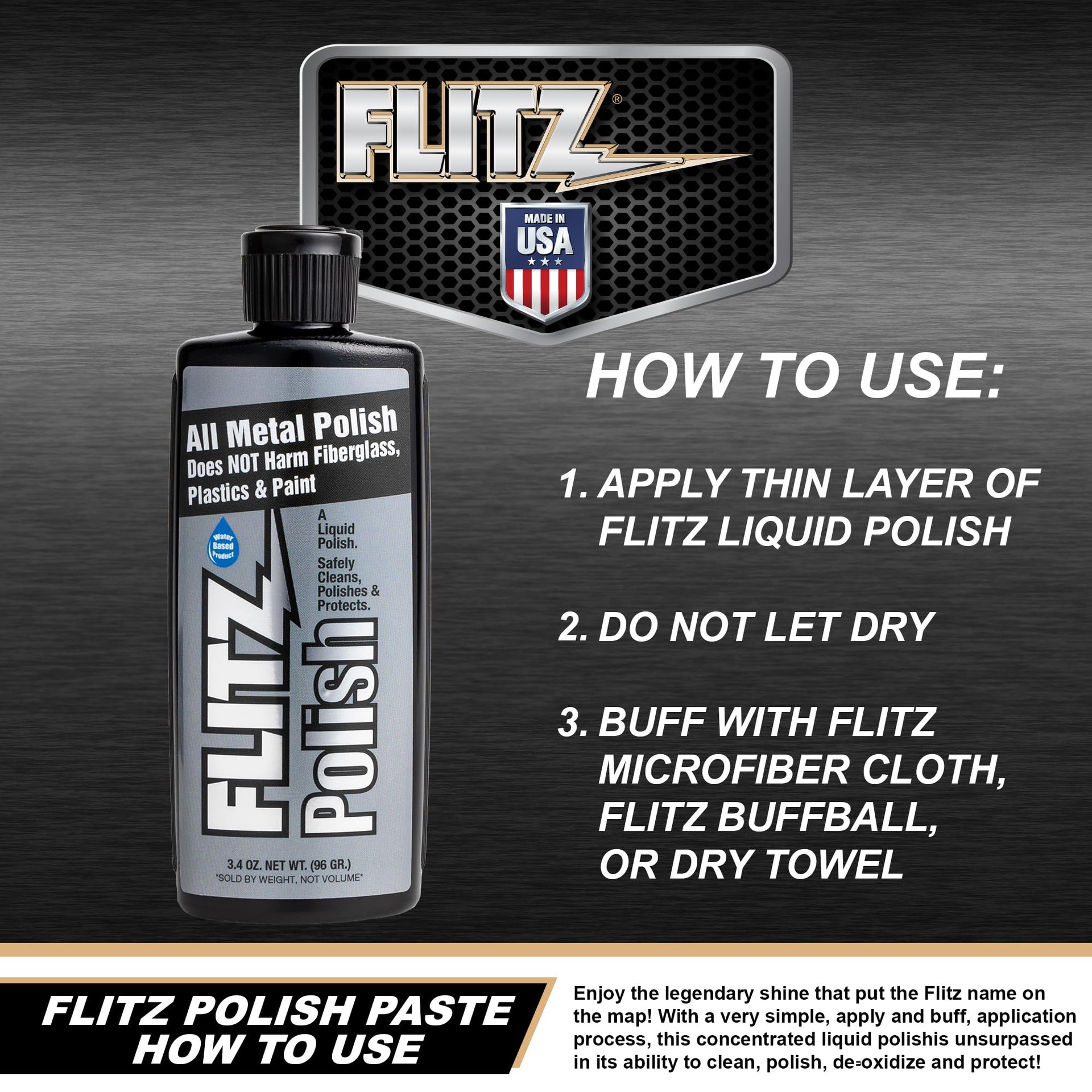 Multi Purpose Metal Polish Liquid (3.4 Fl Oz)
