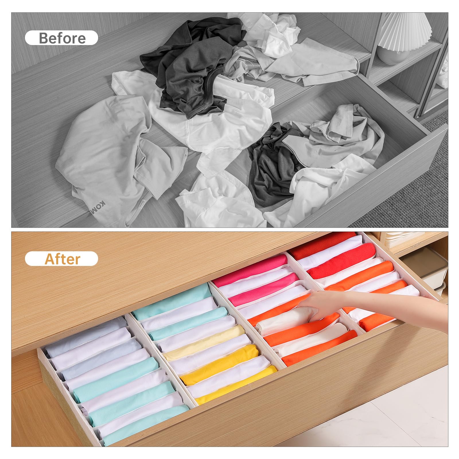 4 Packs T shirt Drawer Organizers for Clothing (4 Count)