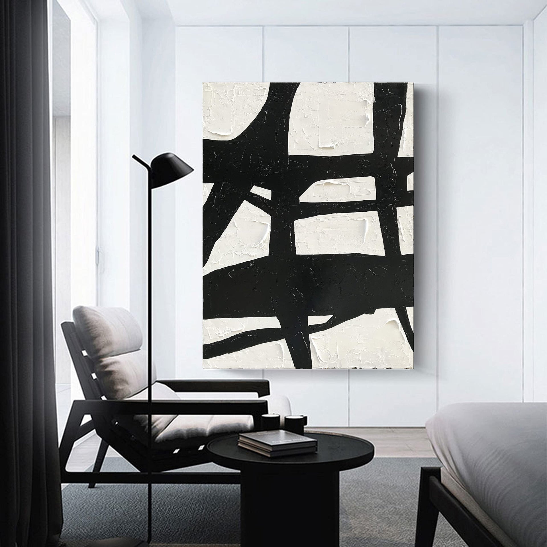 Art Hand drawn contemporary minimalist style oil painting