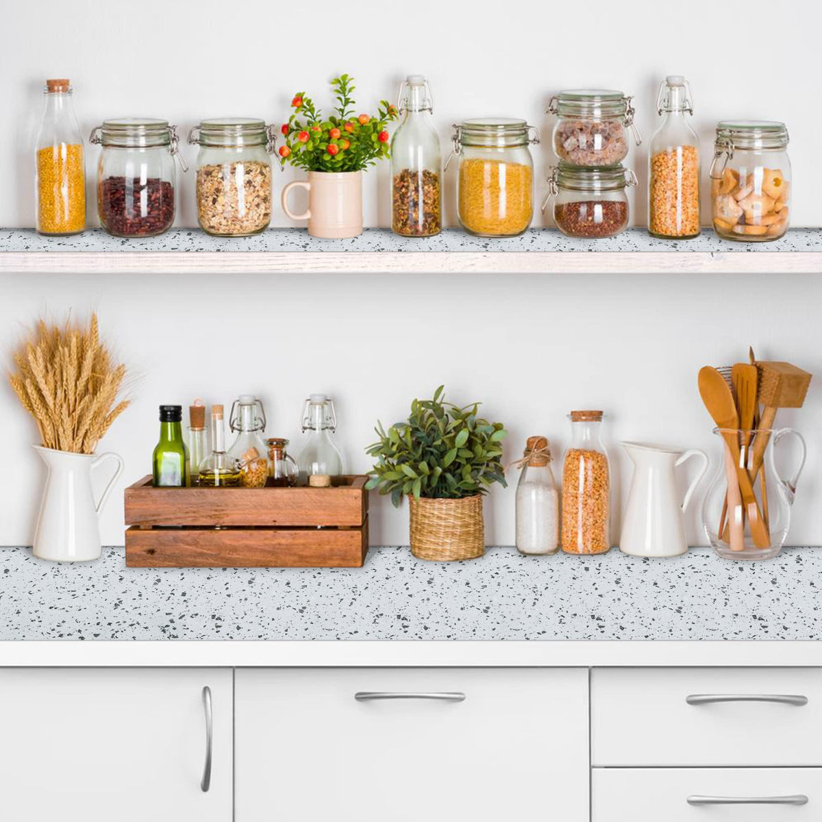 Shelf Liner 12" W x 120" L Kitchen Cabinets Liner Non Adhesive Kitchen Drawer Liner (10 Sq Ft)