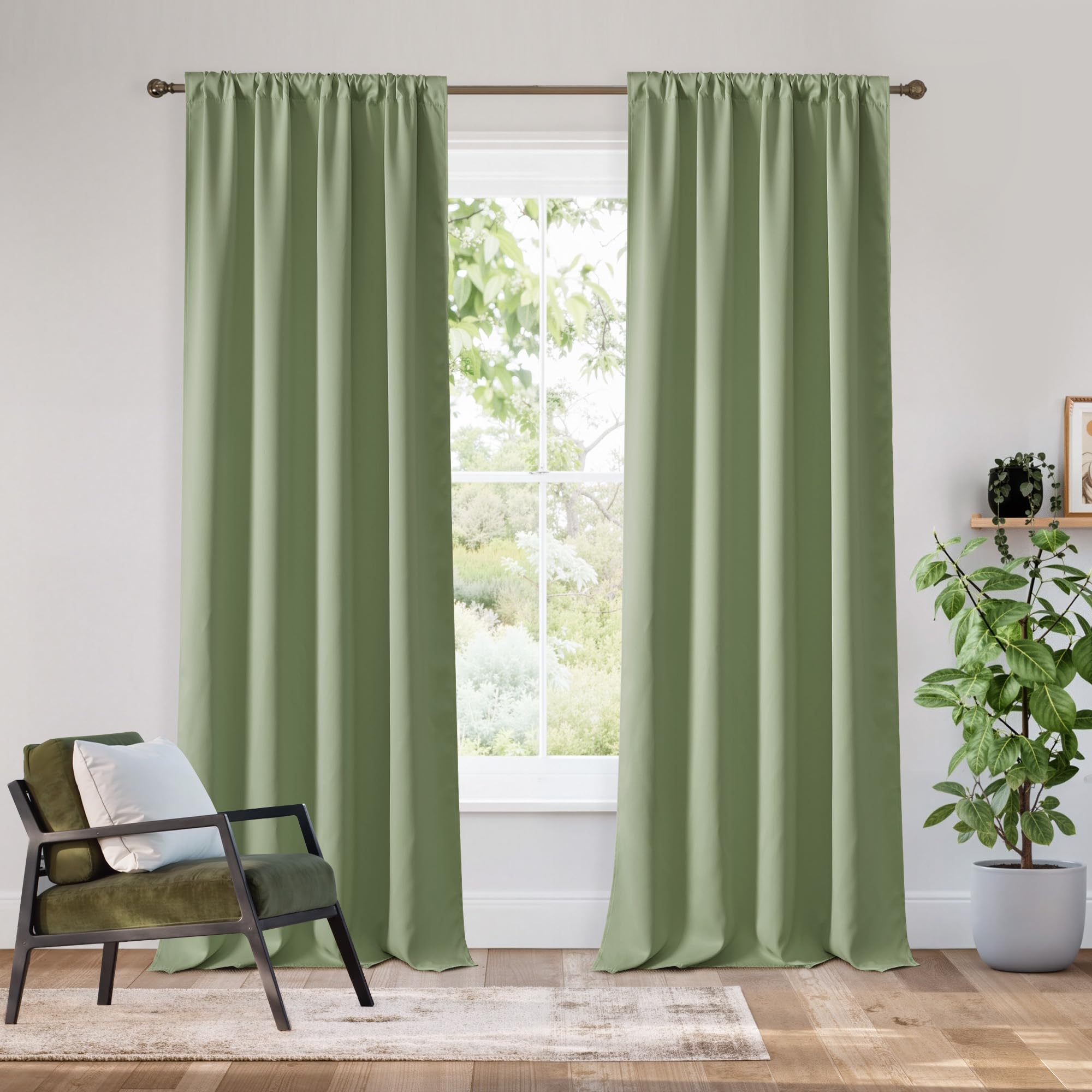 Bedroom Blackout Curtains 80 inches Long (2 Count)