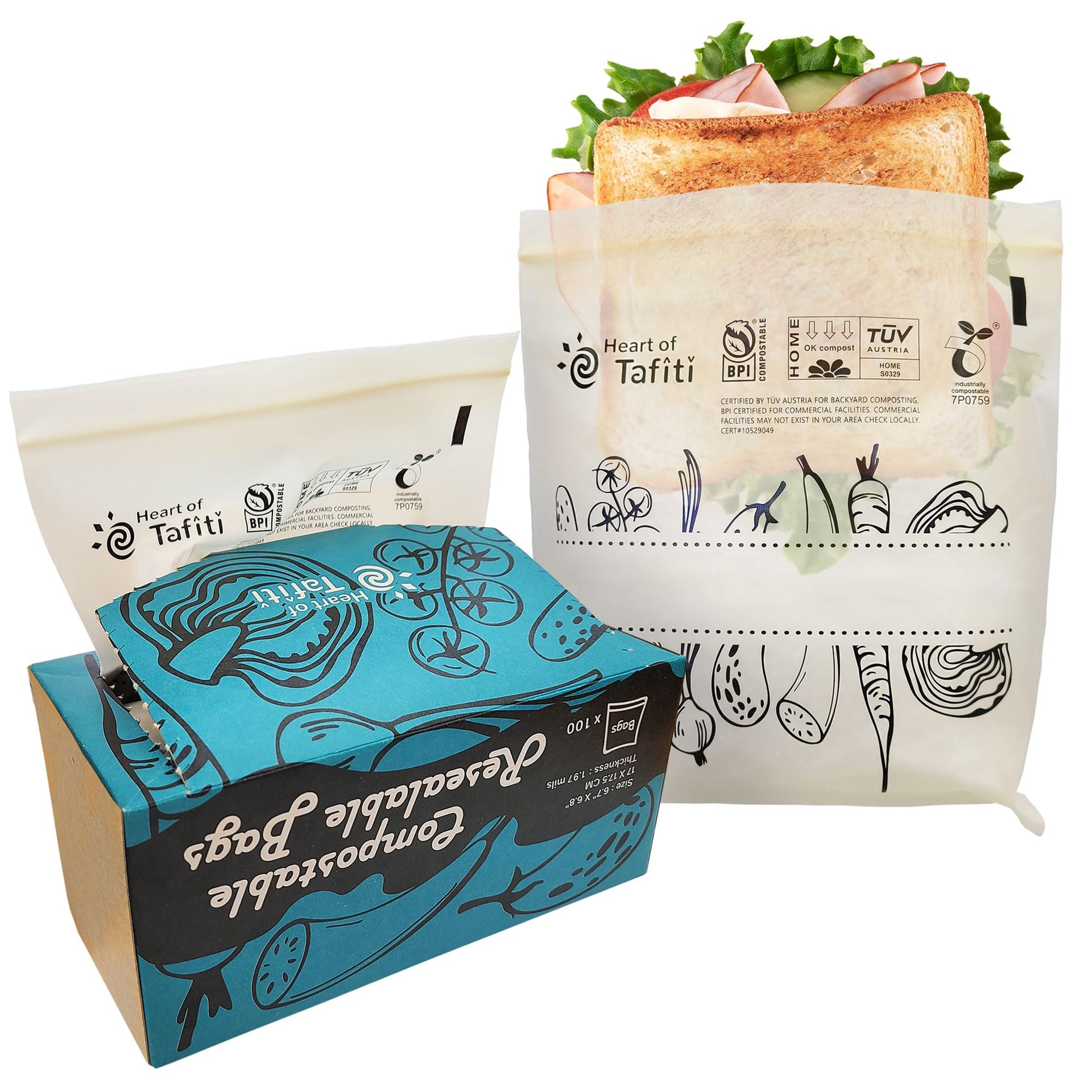 Compostable Sandwich Bags (100 Count)