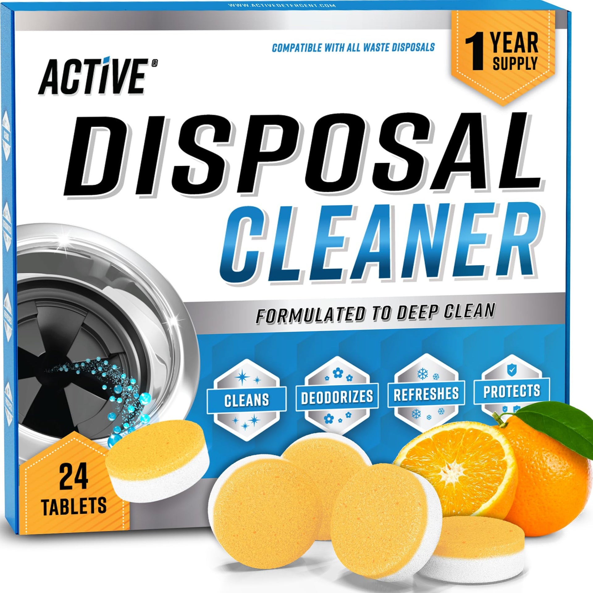 Garbage Disposal Cleaner Deodorizer Tablets (24 Count)