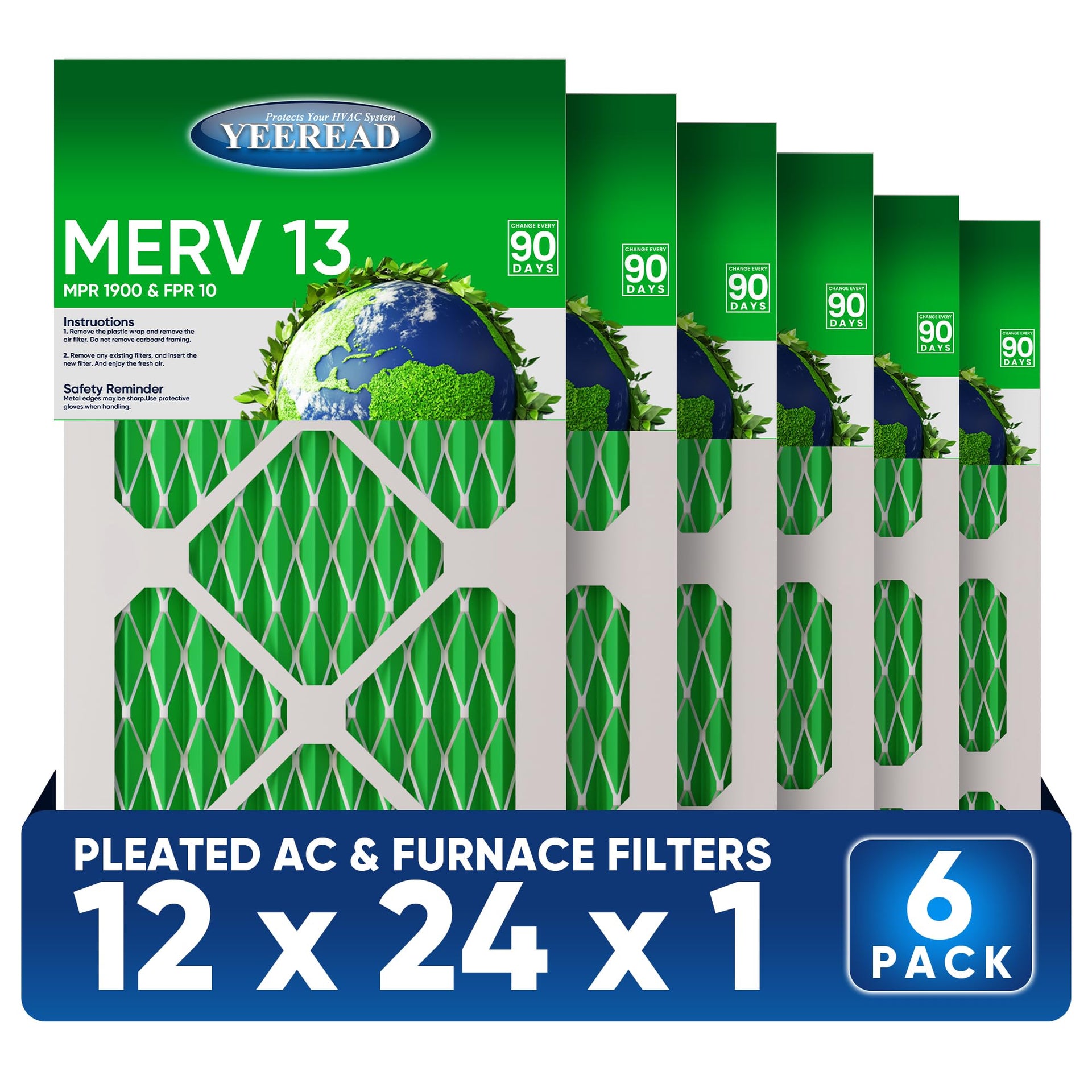 12x24x1 MERV 13 Air Filters