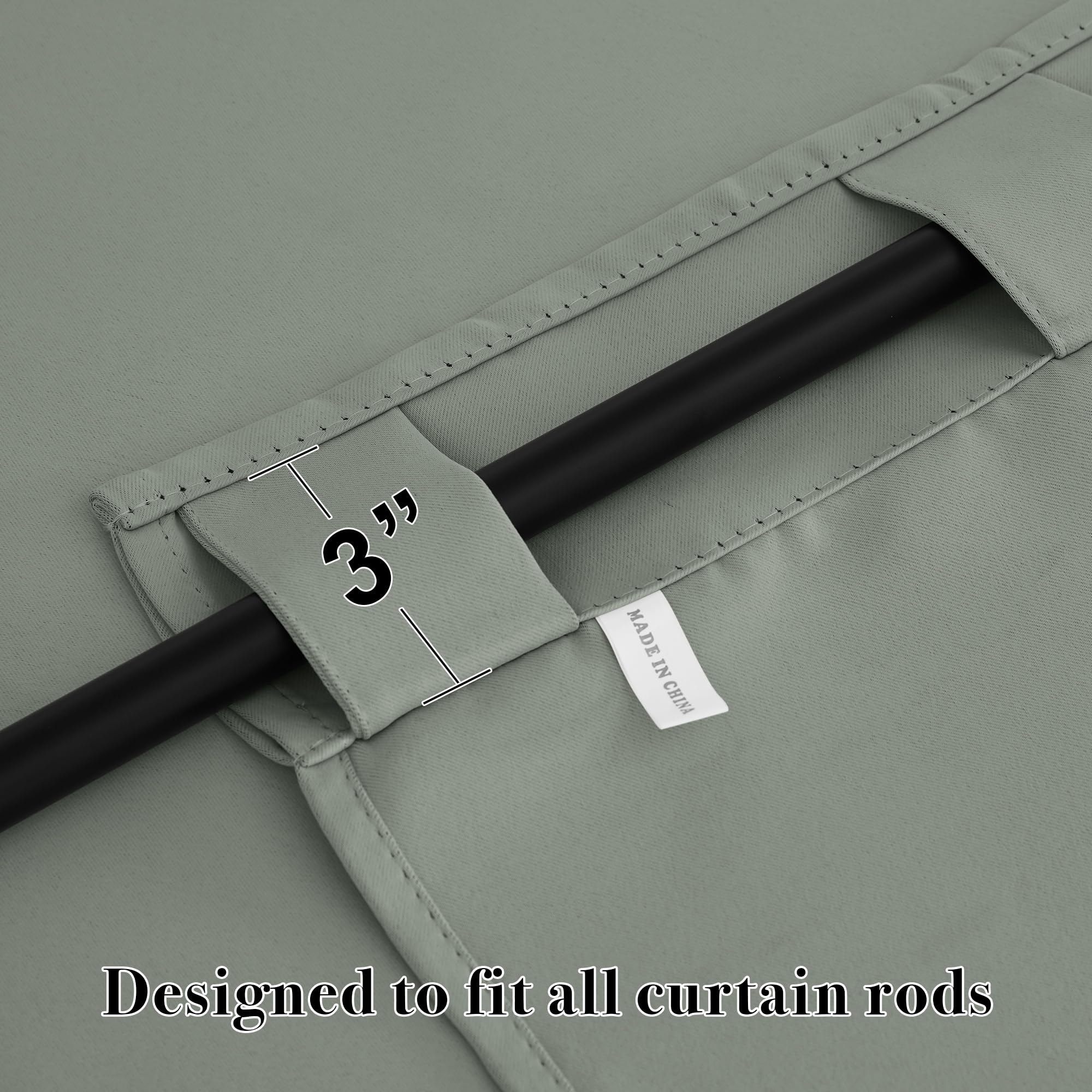 Blackout Curtains 63 inches Long for Bedroom (2 Count)