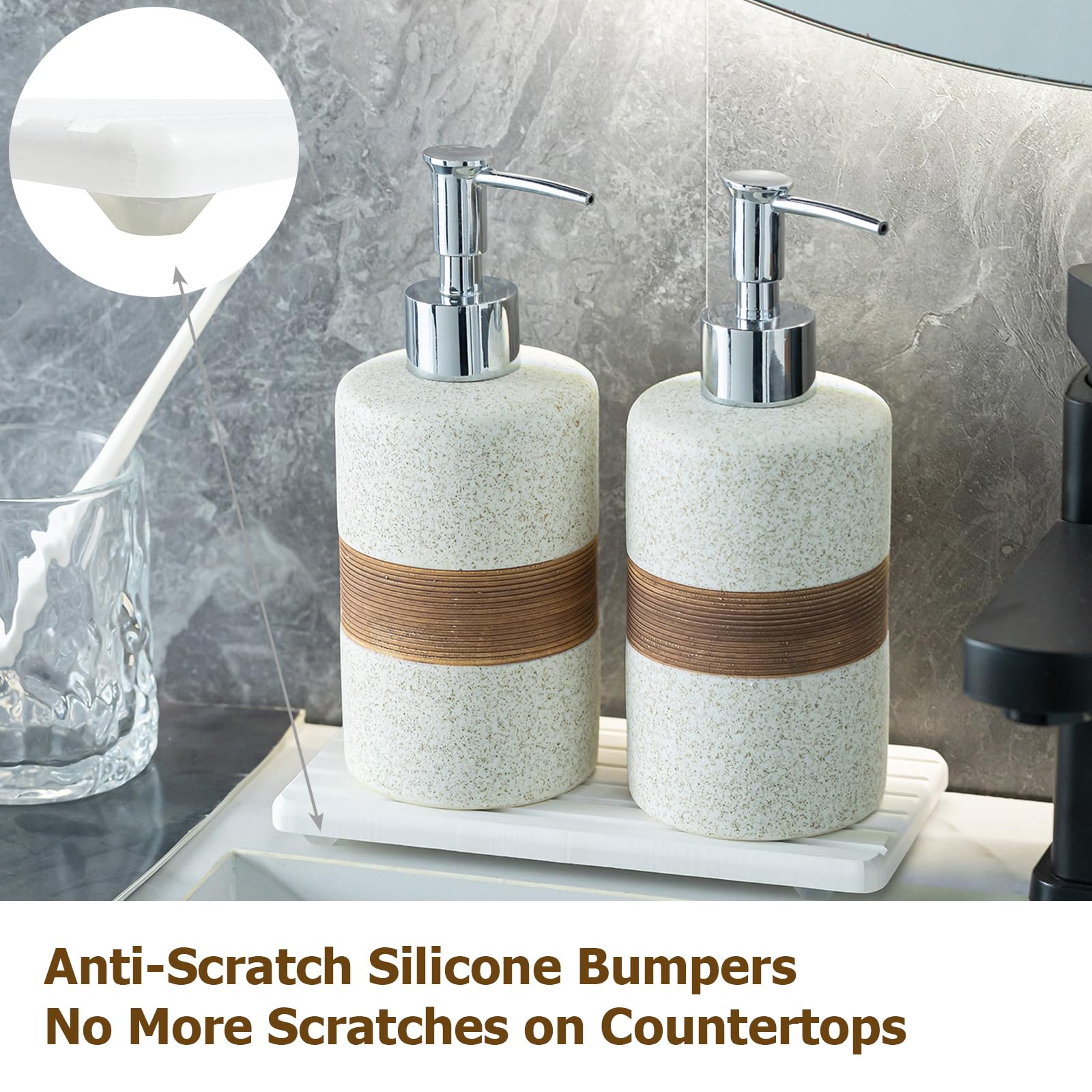 2 Pack Ceramic Soap Dispensers Set (2 Count)