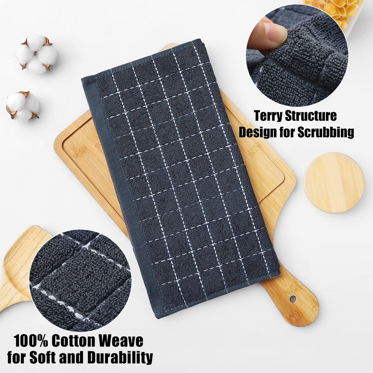 100% Cotton Terry Kitchen Towels (6 Count)