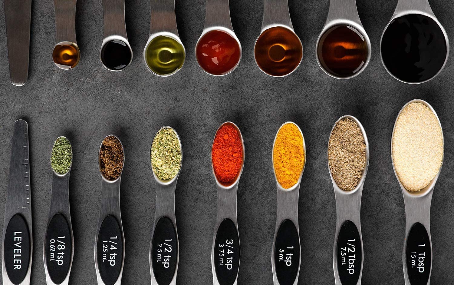 Magnetic Measuring Spoons Set Stainless Steel Stackable Measuring Spoons