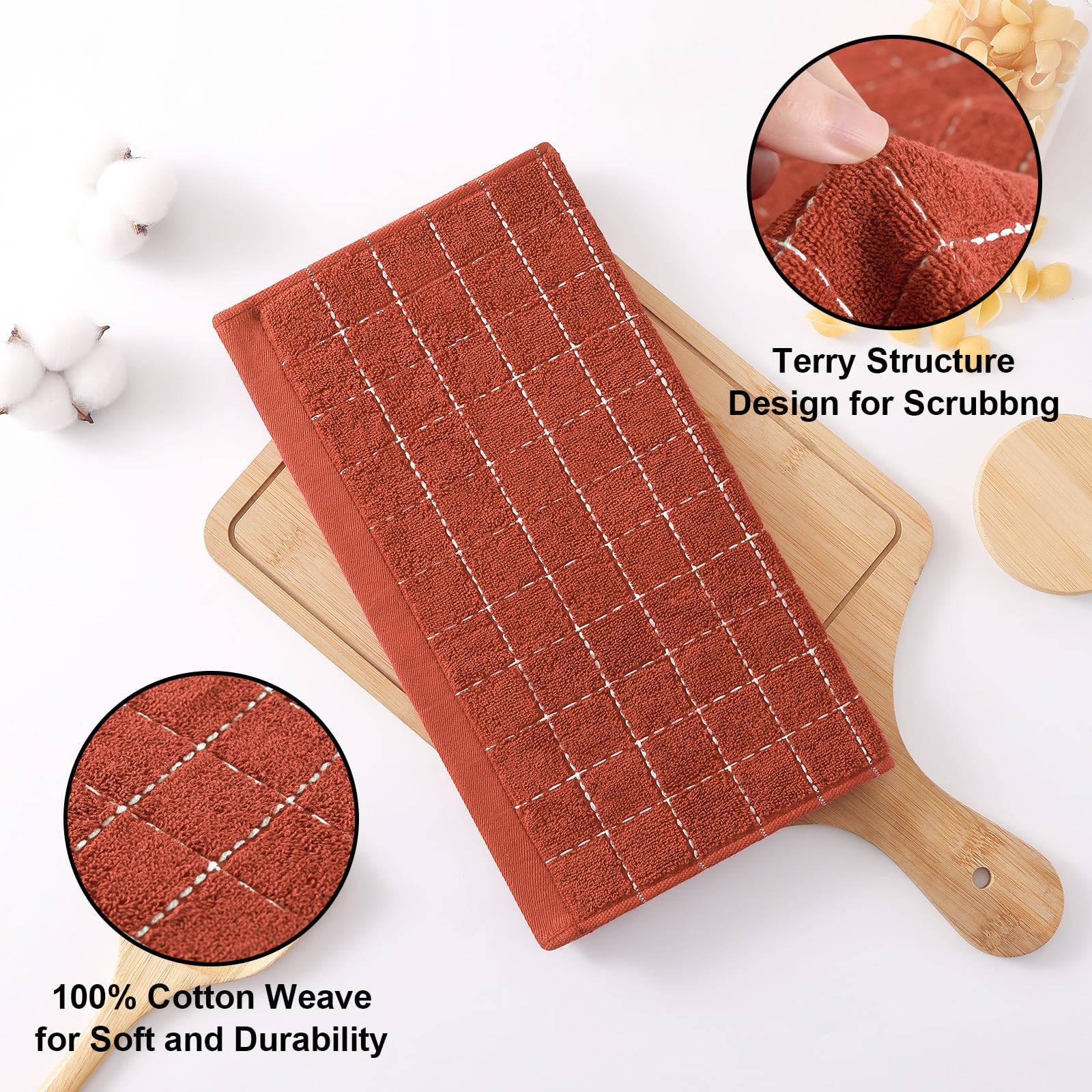 100% Cotton Terry Kitchen Towels (12 Count)