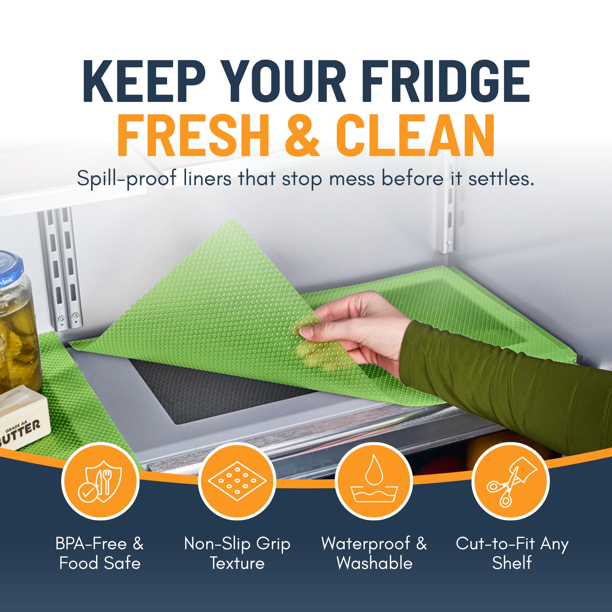 Refrigerator Liners for Shelves (8 Ounce)