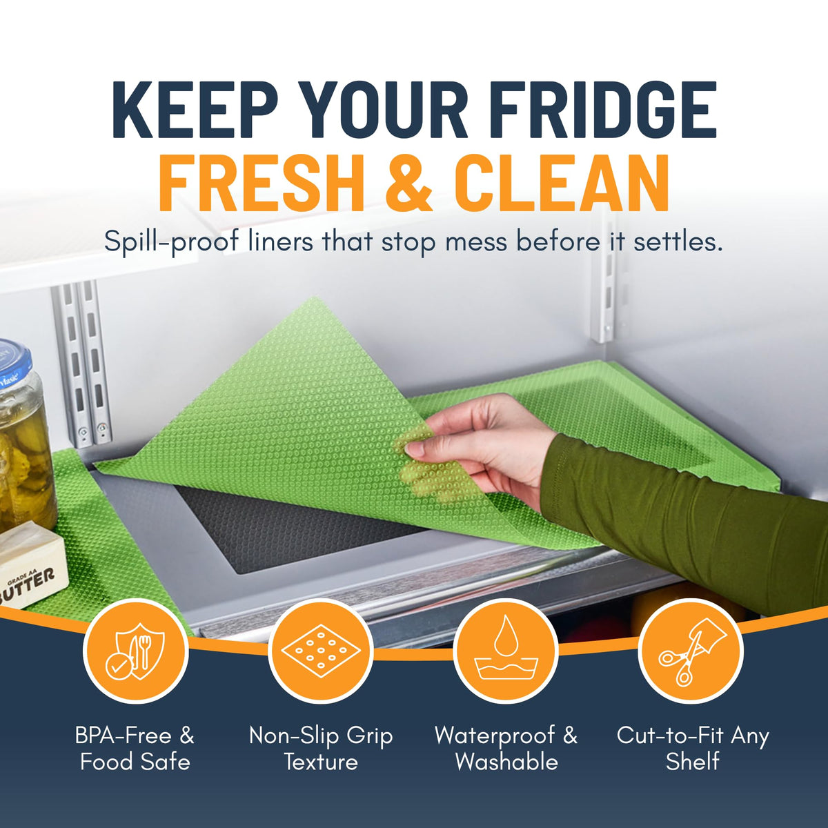 Refrigerator Liners for Shelves (12 Count)