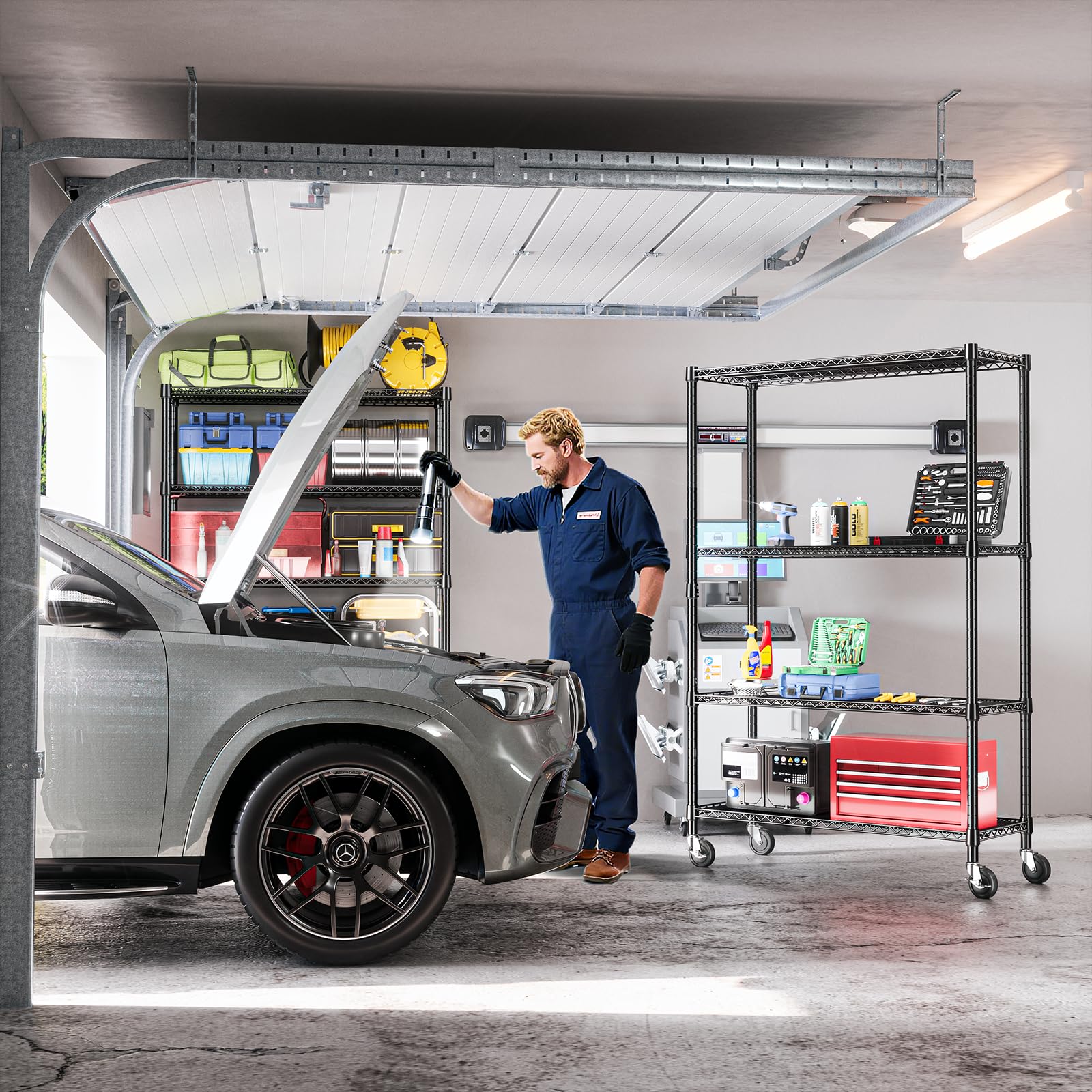 Wire Shelving Unit with Wheel