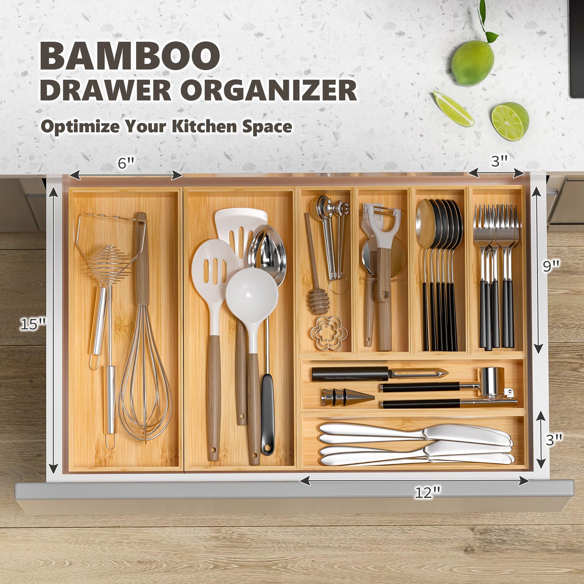 Kitchen Drawer Organizer Bins (2 Count)
