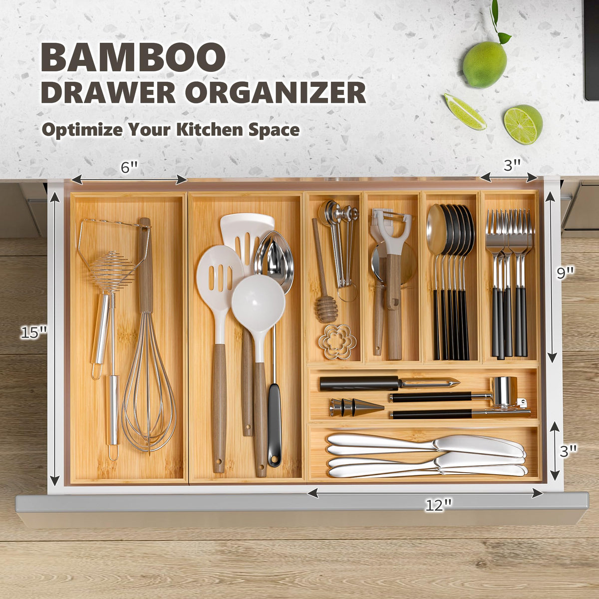 Kitchen Drawer Organizer Bins (2 Count)