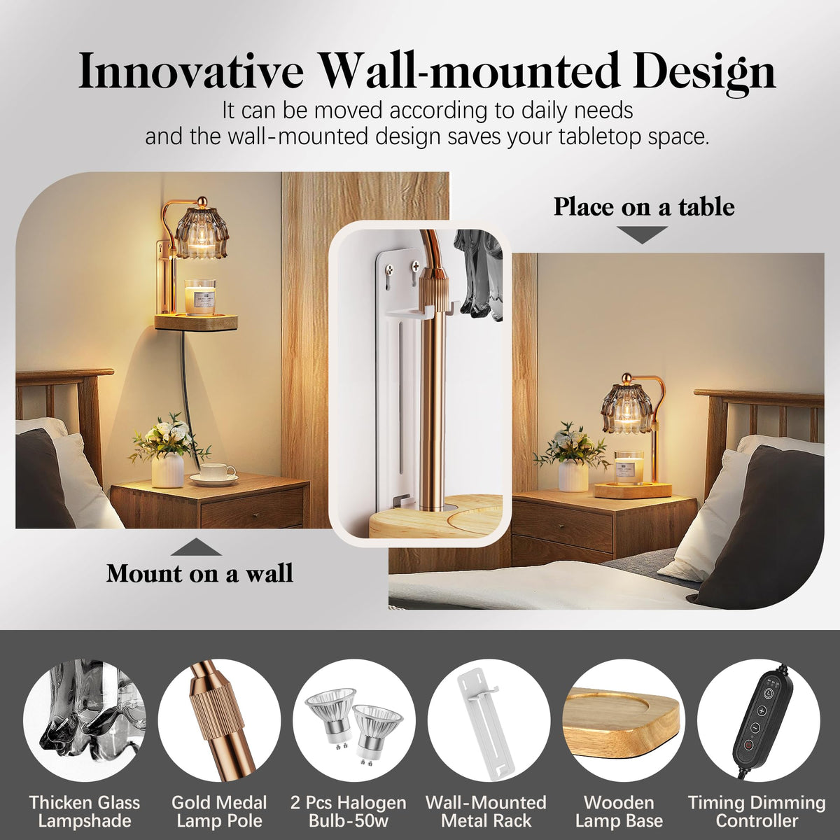 Candle Warmer Lamp with Timer Dimmer