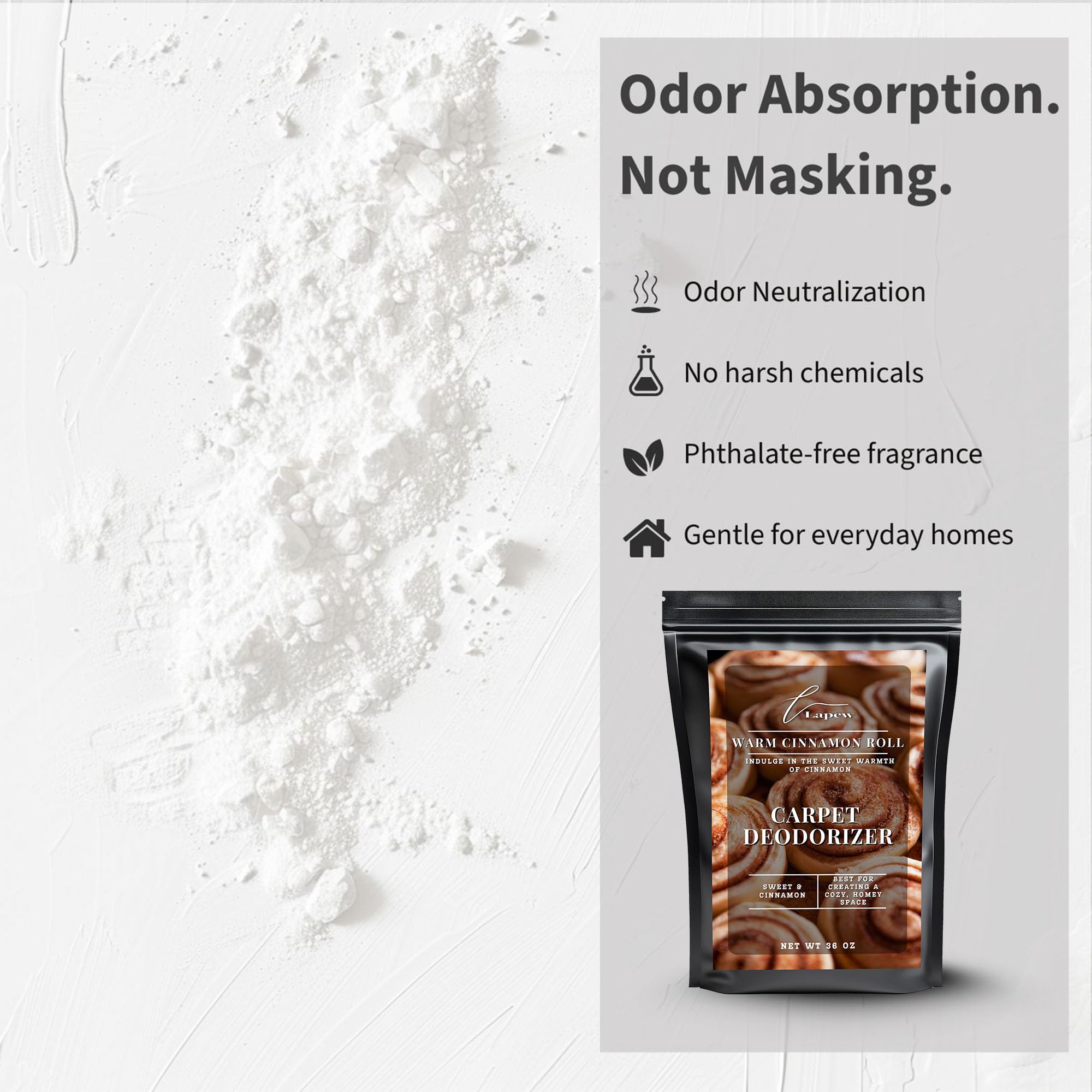 Warm Cinnamon Roll Carpet Deodorizer Powder (36 Ounce)