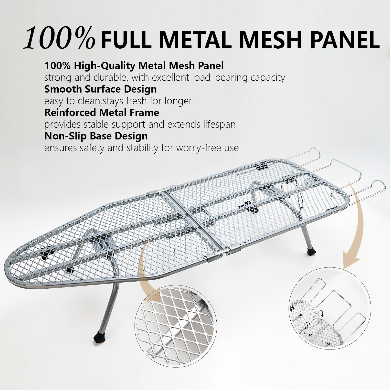 Metal Foldable Tabletop Ironing Board with Iron Rest