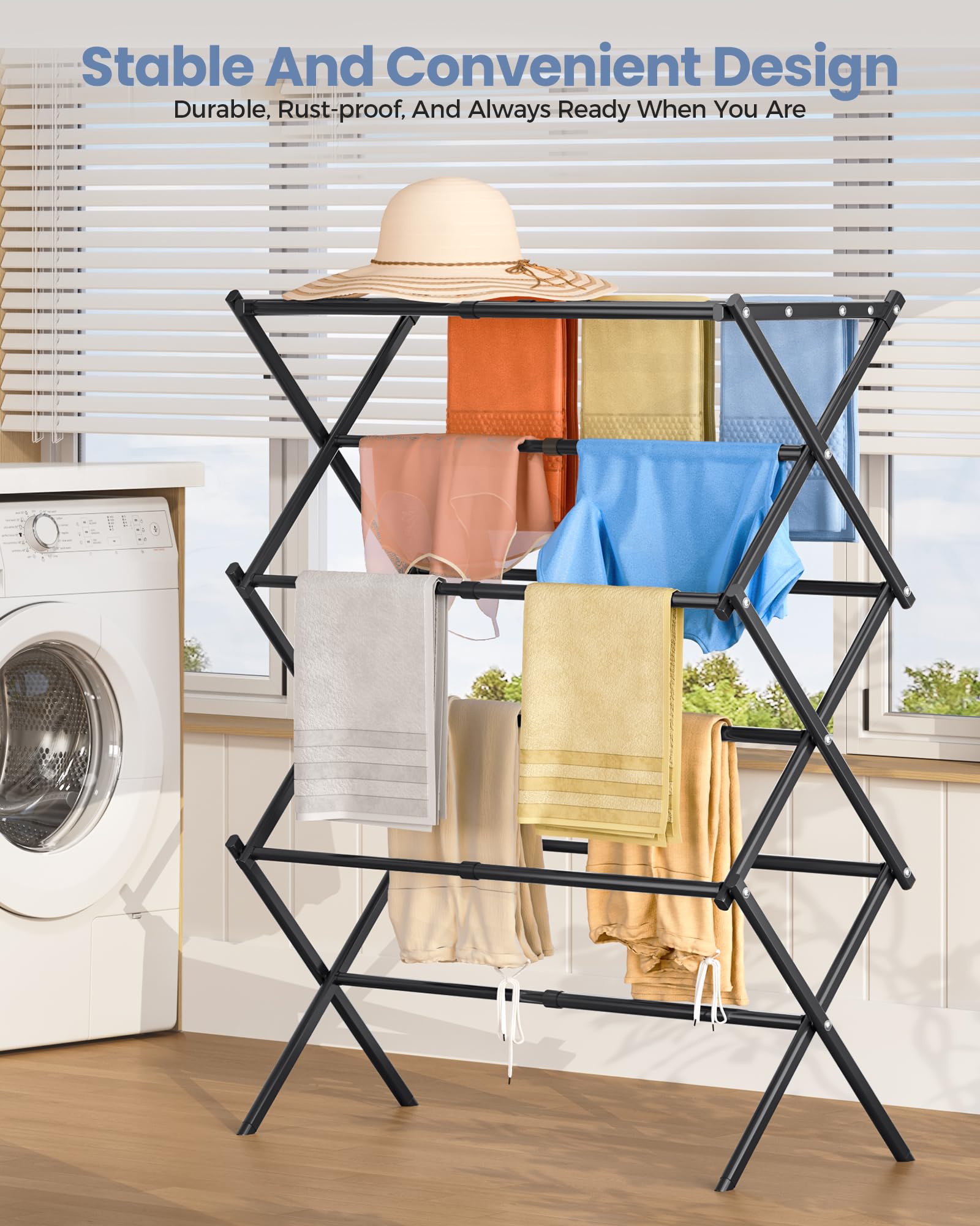 Oversize 3 Tier Clothes Drying Rack