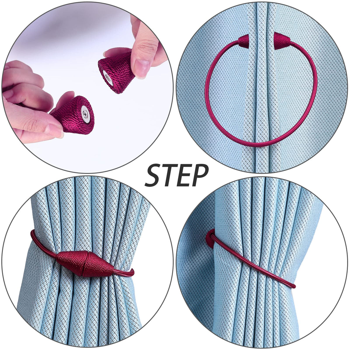 2 PCS Magnetic Curtain Tiebacks (2 Count)