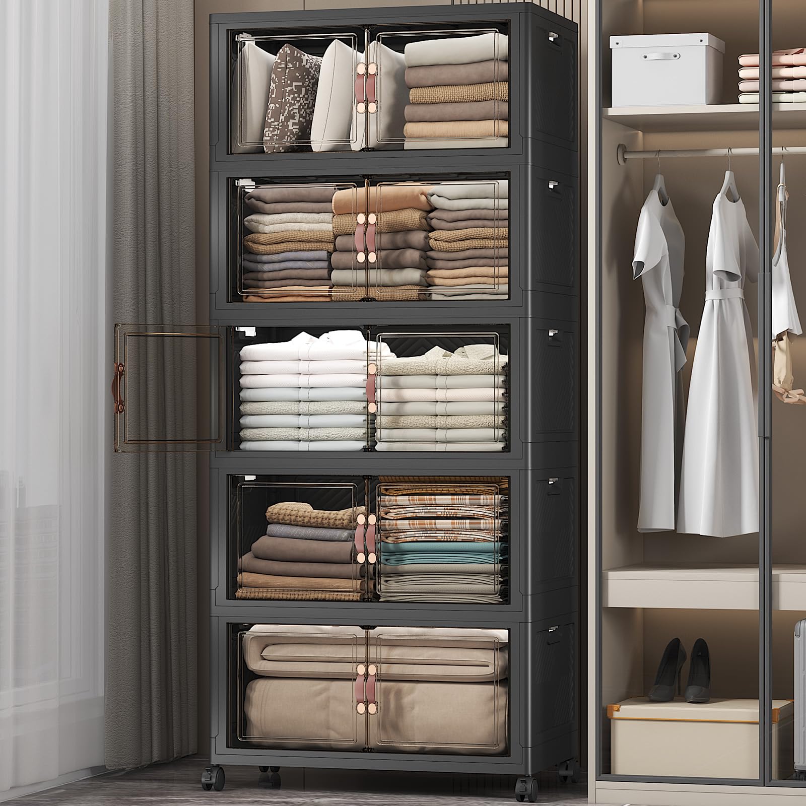 Stackable Storage Bins (5 Count)