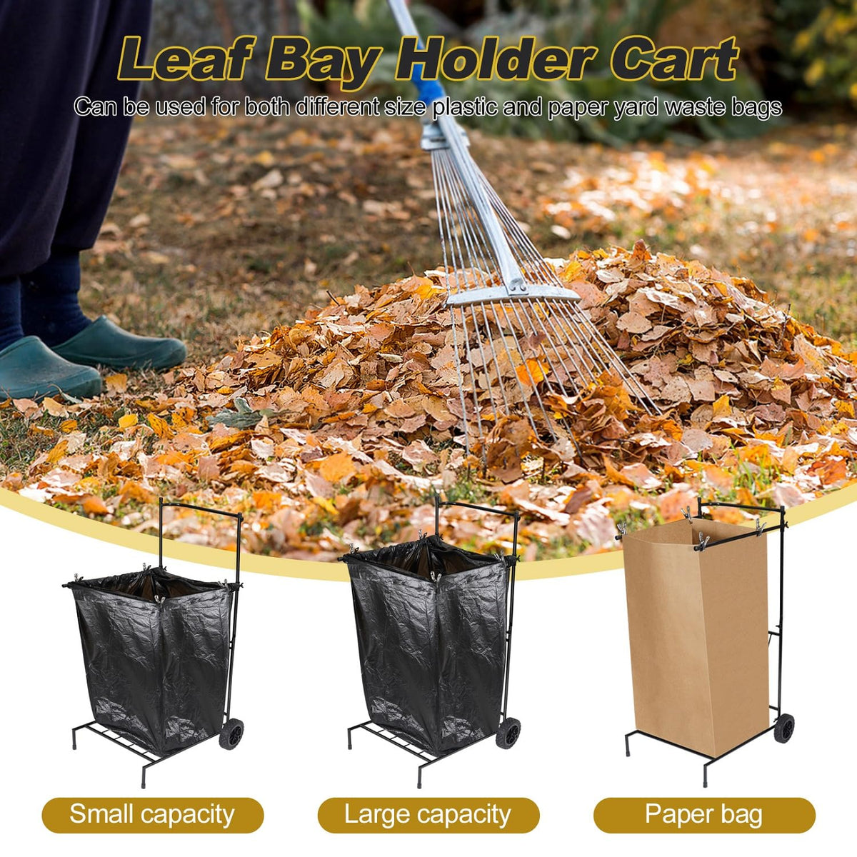 Portable Trash Bag Holder with Wheel