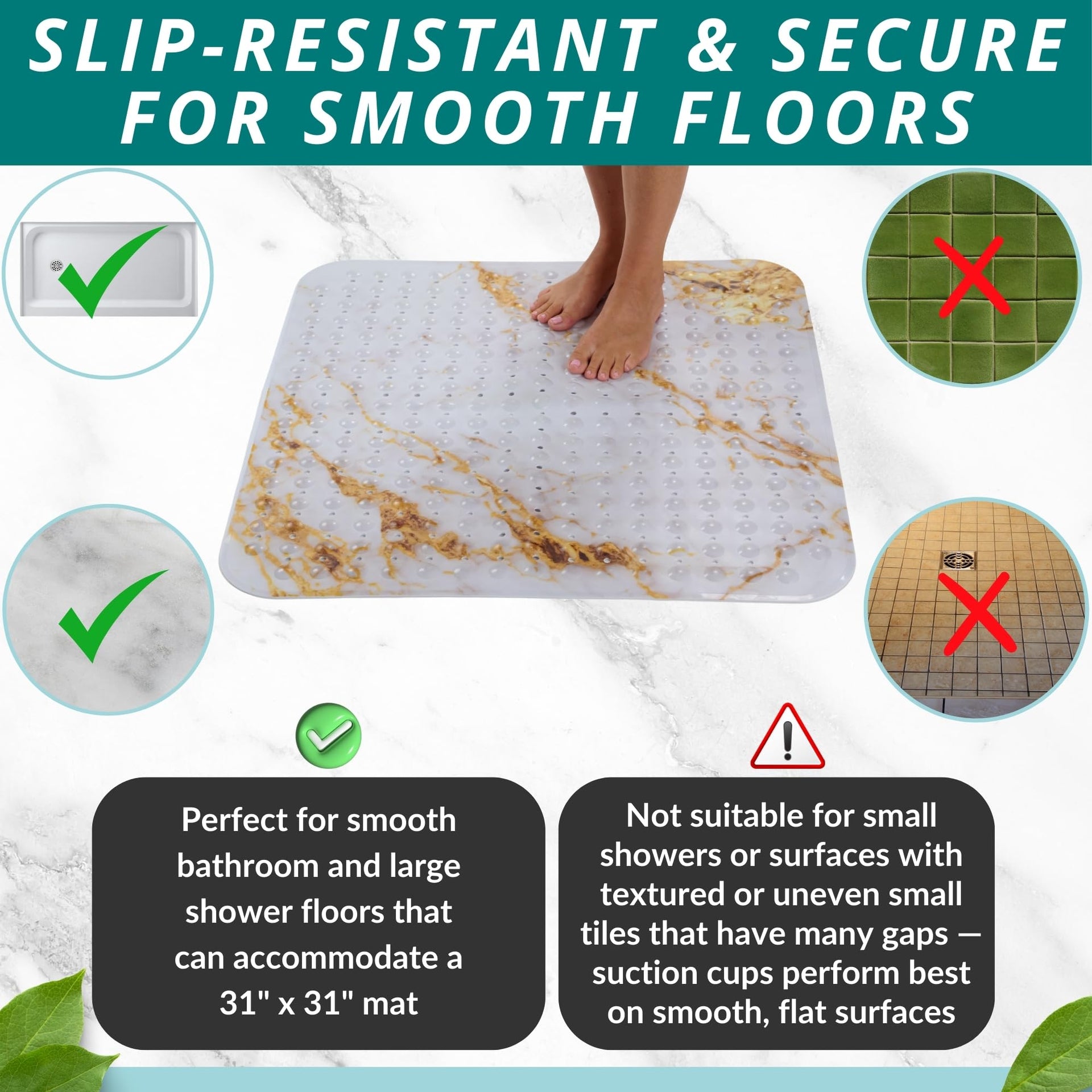 Extra Large Square Non Slip Shower Mat