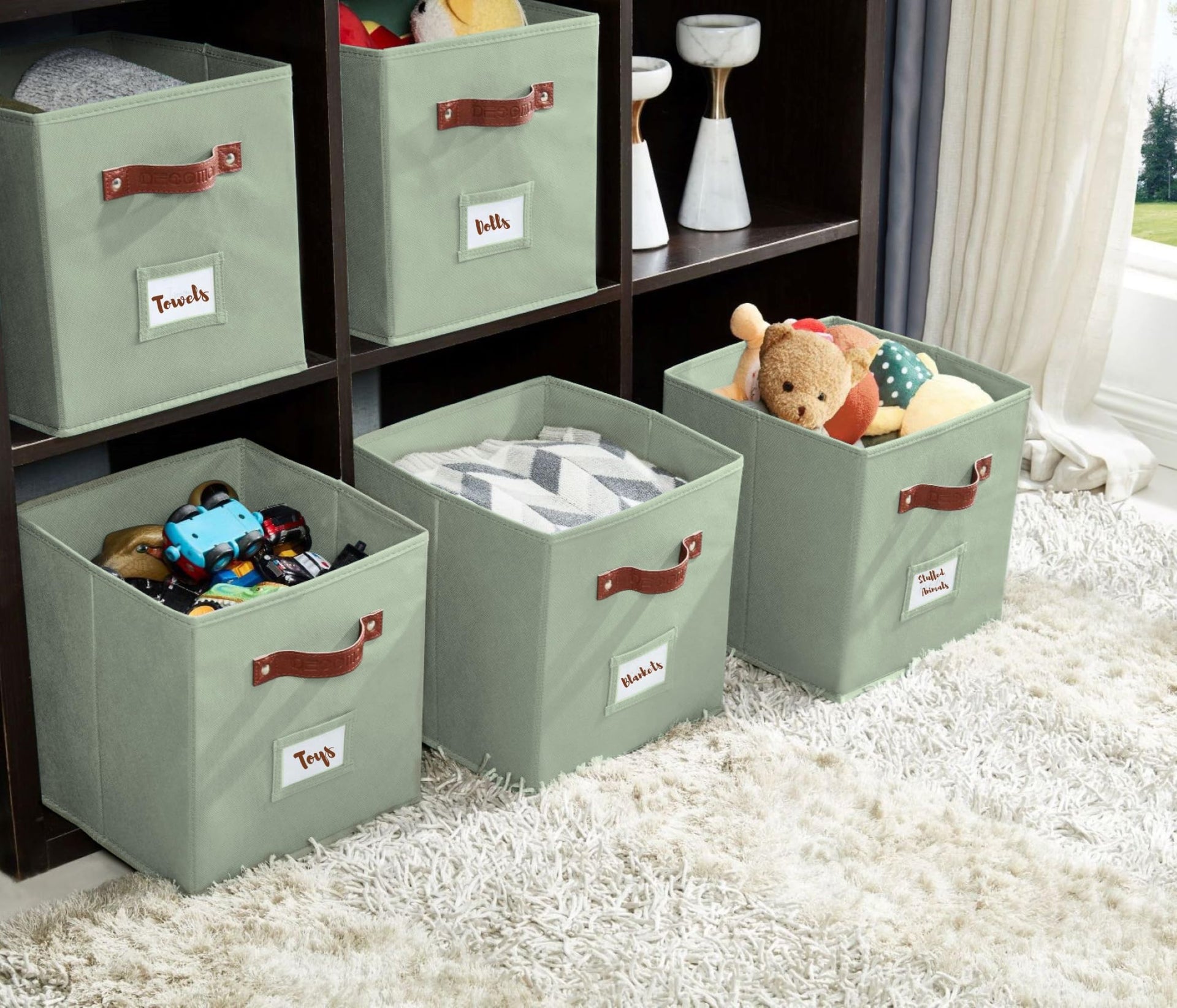 Storage Bins Cube Storage Bin with Labels (6 Count)