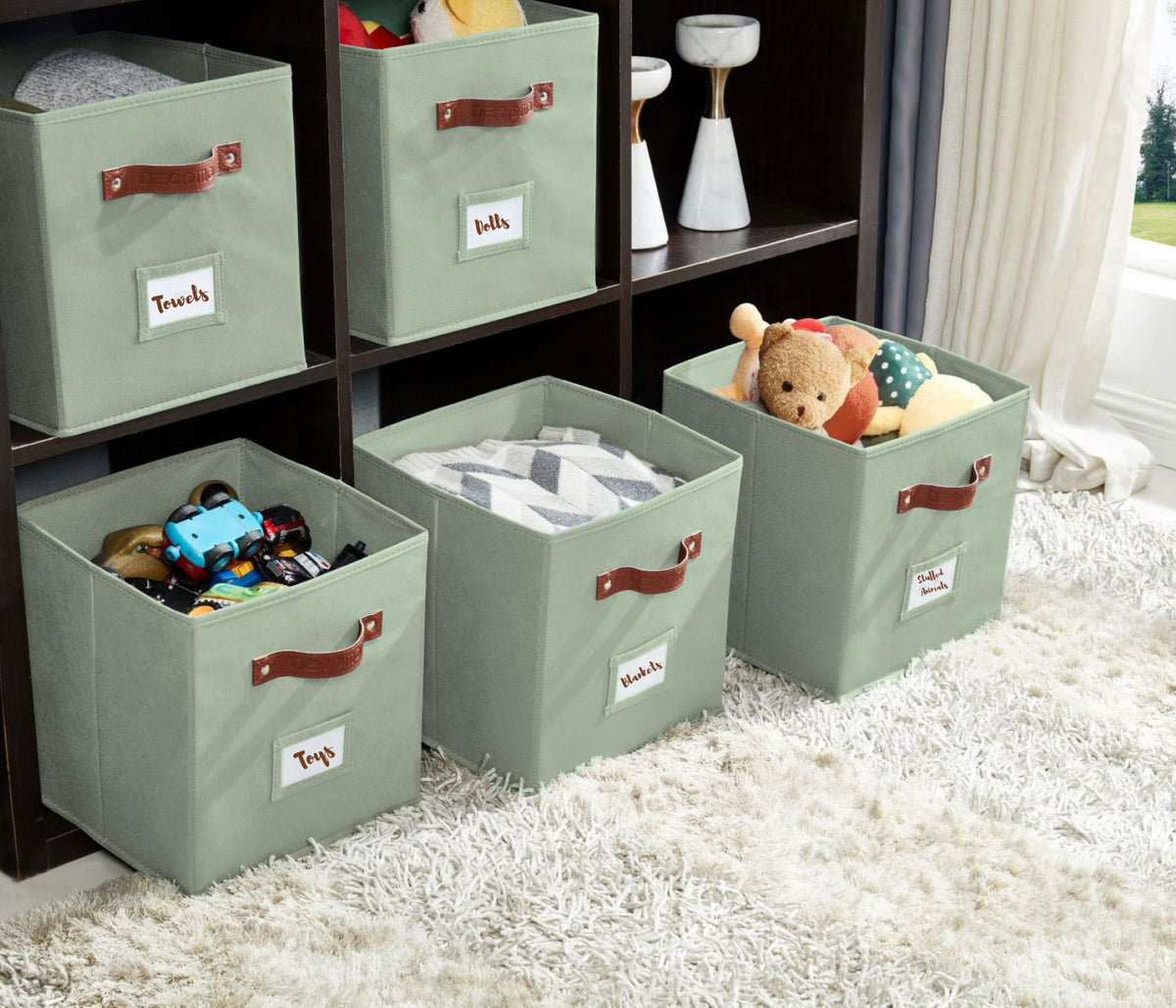 Storage Bins Cube Storage Bin with Labels (6 Count)
