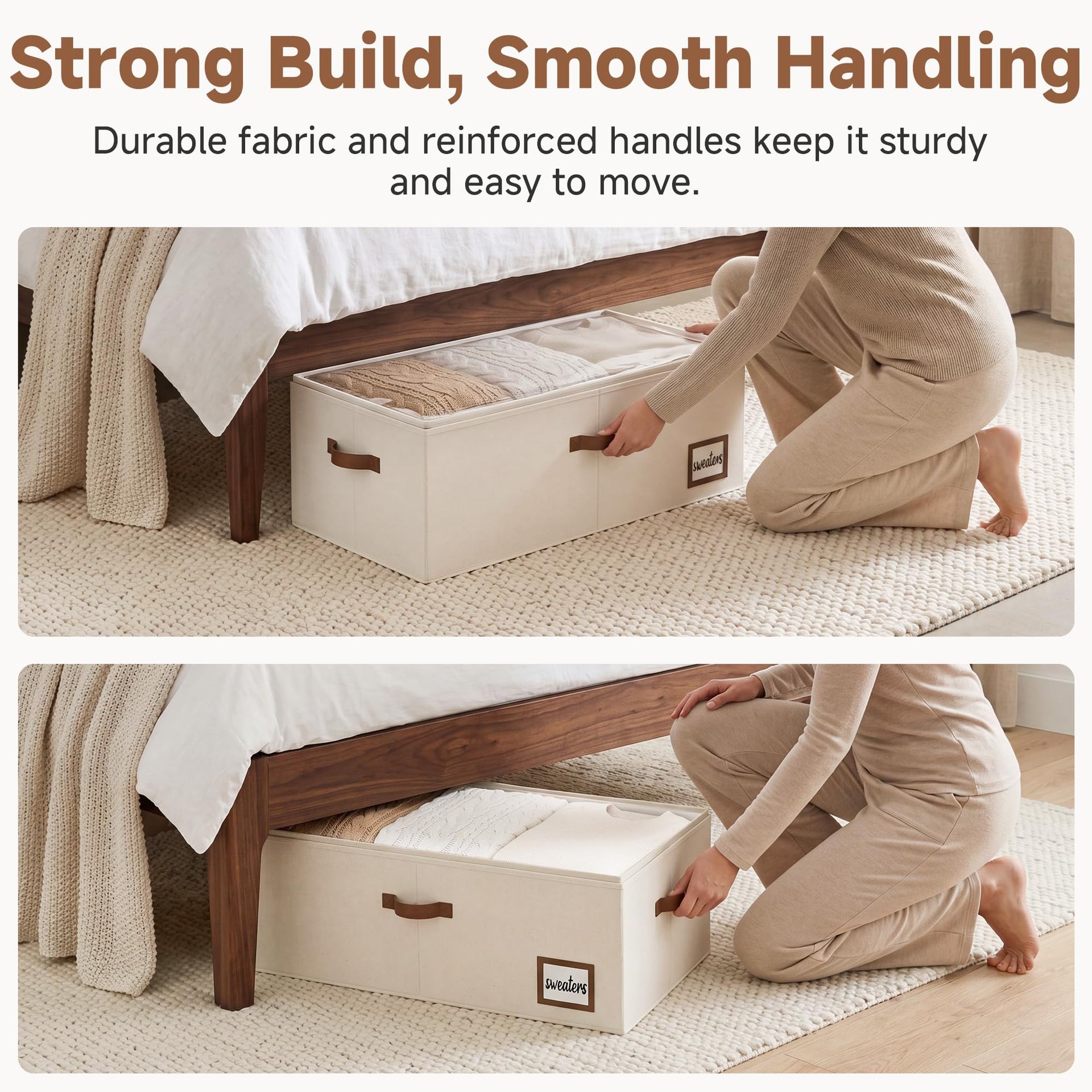10 Inch Tall Under Bed Storage Containers with Clear Lid (2 Count)