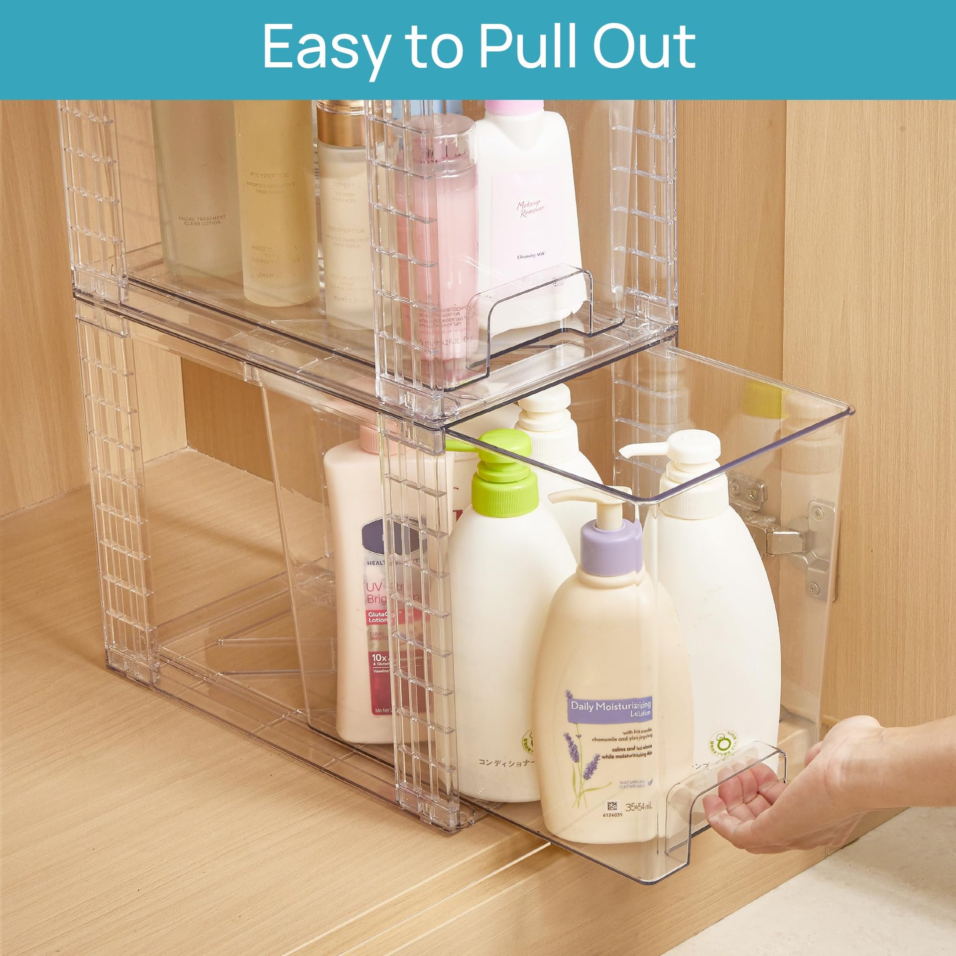 4 Pack Clear Stackable Storage Drawers (4 Count)