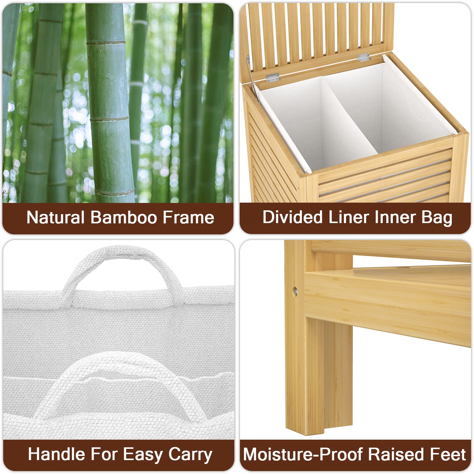Bamboo Laundry Hamper with Lid