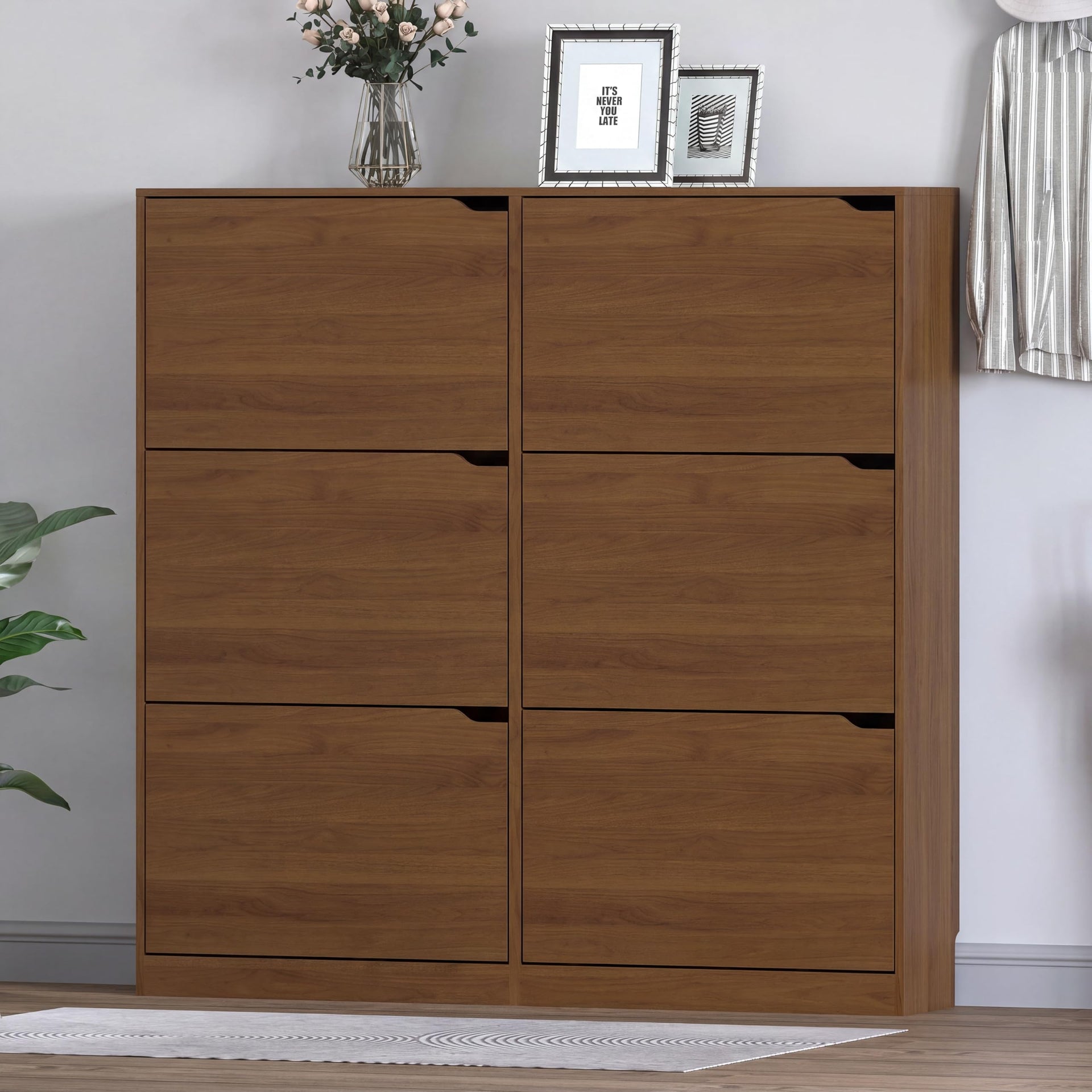 Shoe Cabinet with 6 Flip Drawers