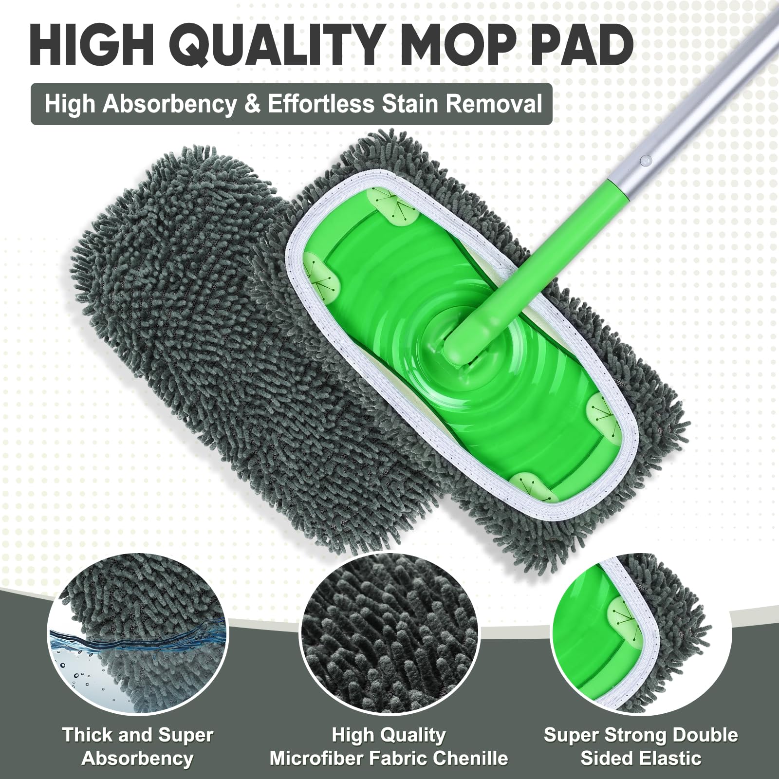 6 Pack Reusable Microfiber Mop Pads Compatible with Swiffer Sweeper (6 Count)