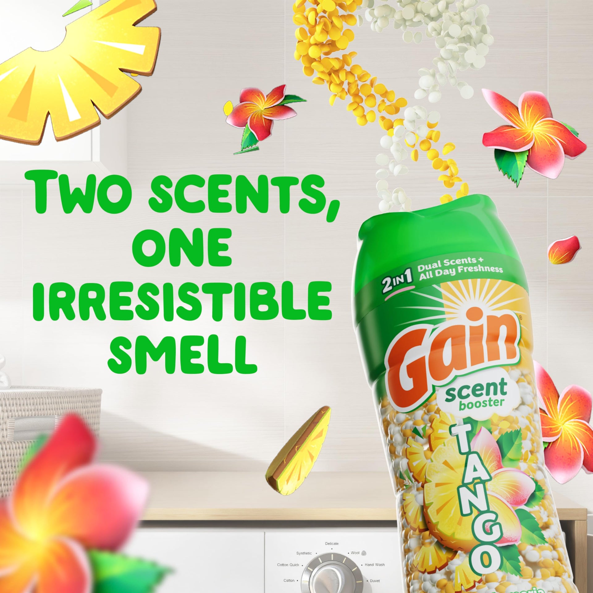 Tango 2-in-1 Laundry Scent Booster Beads, Piña and Plumeria Scent, 10.7 oz, Laundry Beads with Dual Scents Plus All Day Freshness (10.7 Ounce)