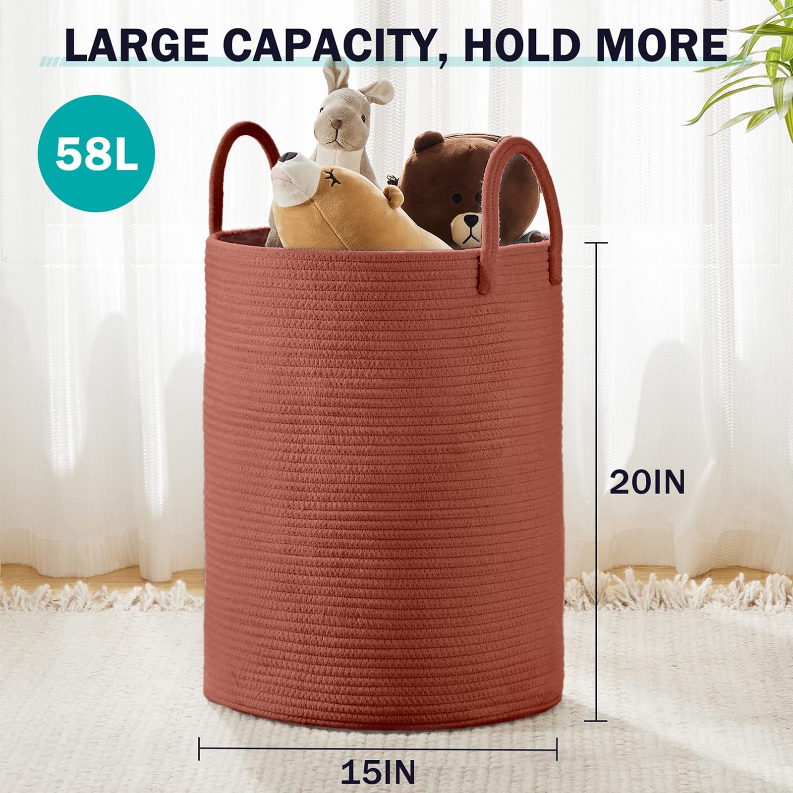 Cotton Rope Laundry Hamper Basket (1961.2133 Fl Oz) - ModHome Supplies