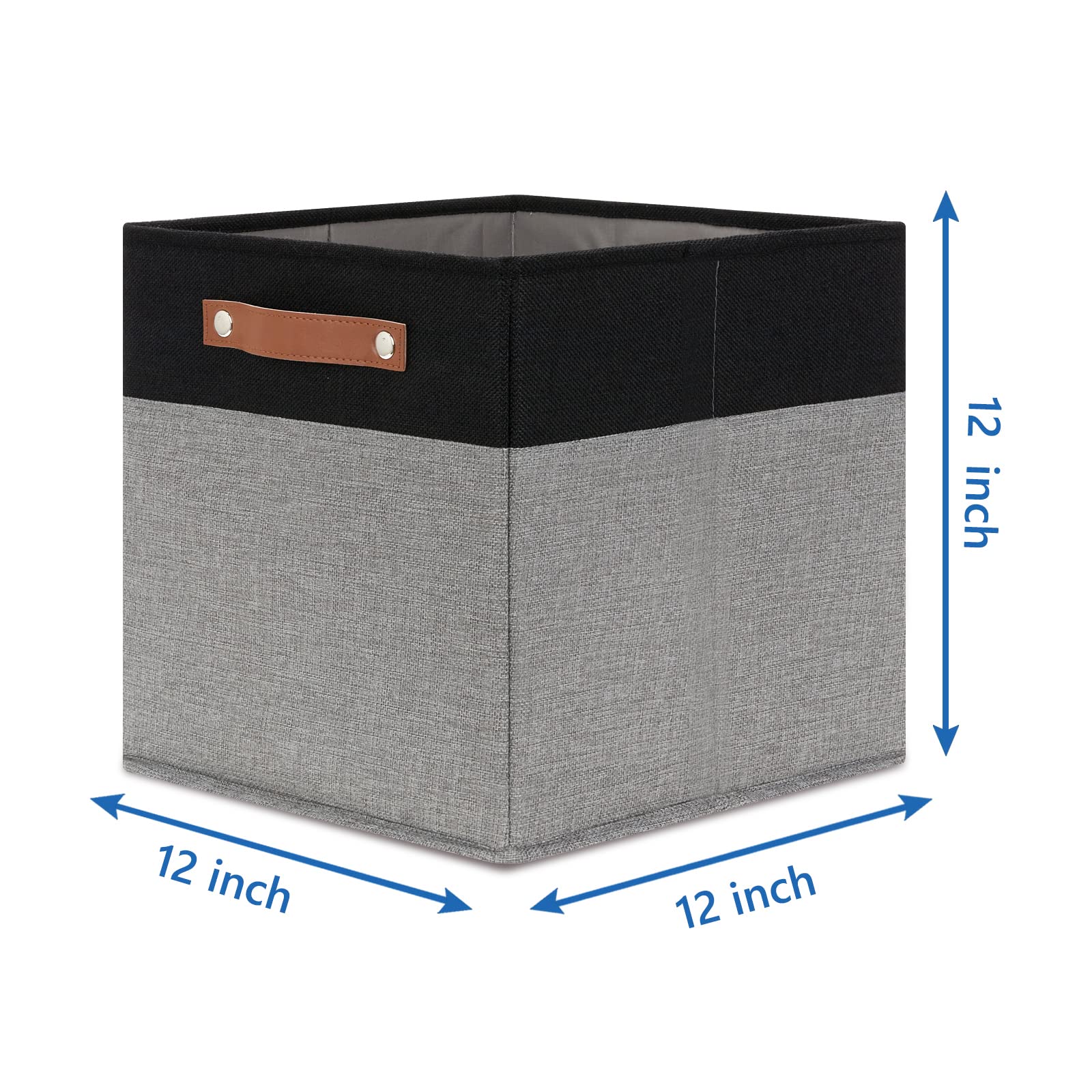 Fabric Cube Storage Bins 12 Inch Decorative Storage Cubes Baskets 4 Pack Foldable Cube Storage Bins for Closet (4 Count)