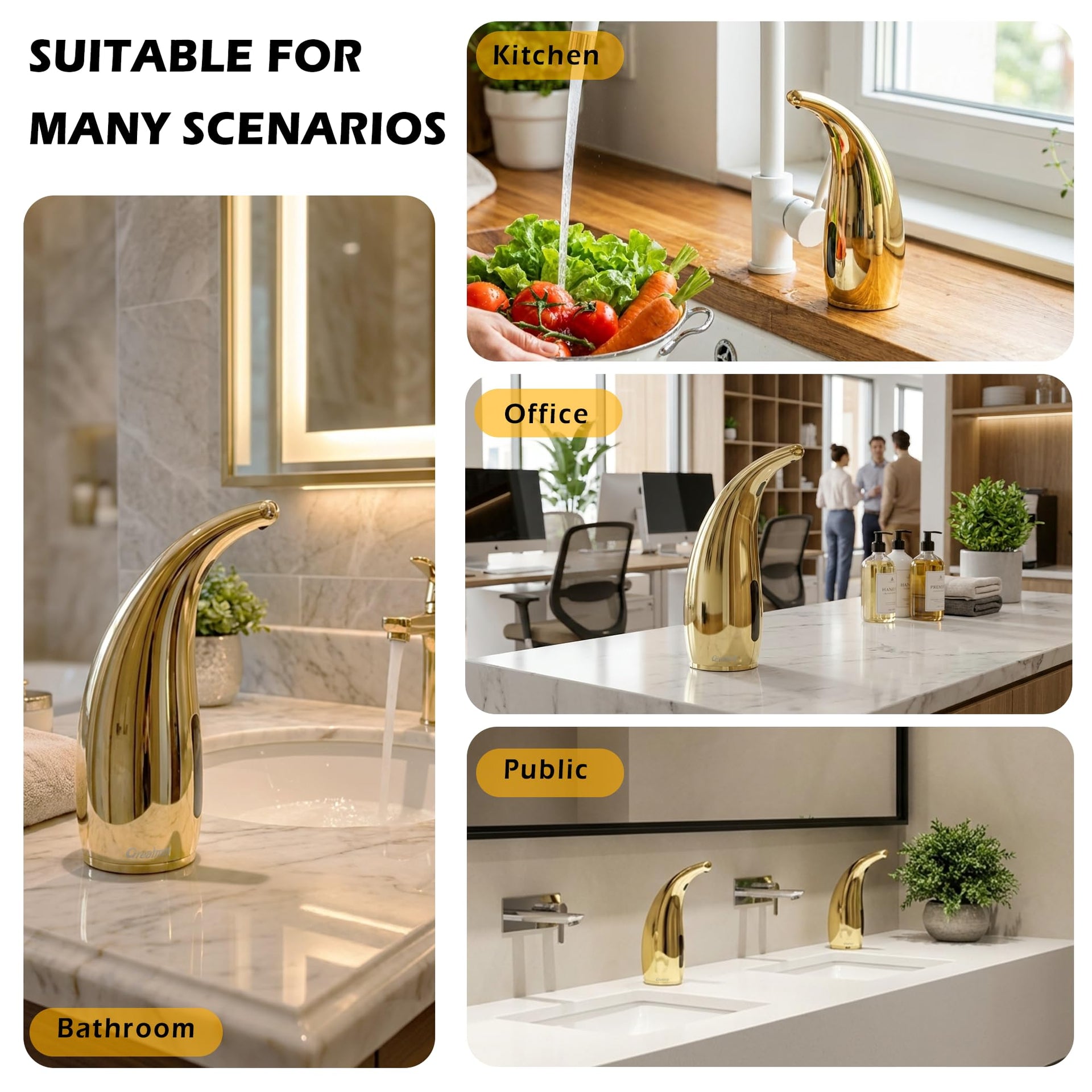 Automatic Soap Dispenser Touchless Rechargeable 10 oz 2 Pack