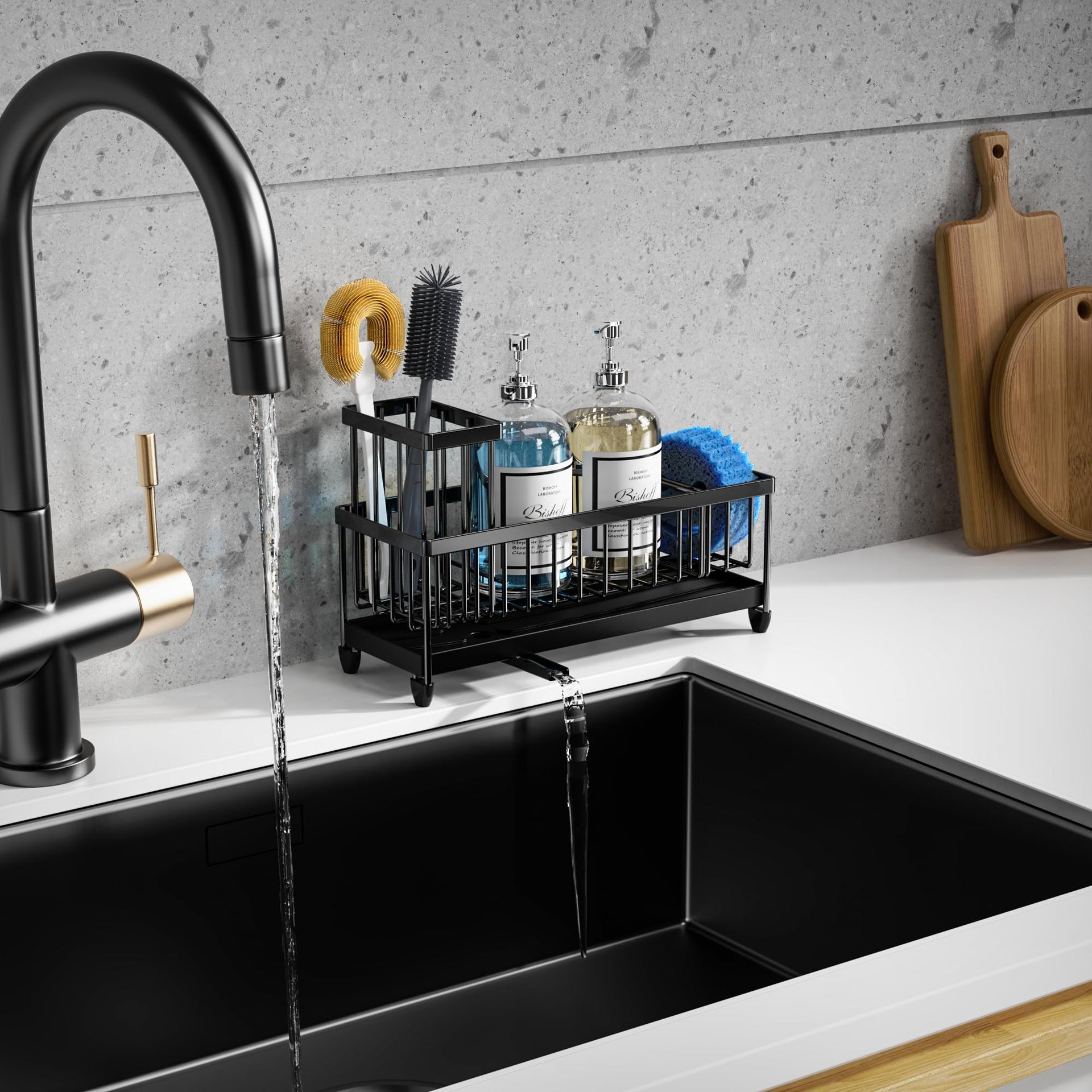 Extra Large Sponge Holder for Kitchen Sink Organizer Caddy